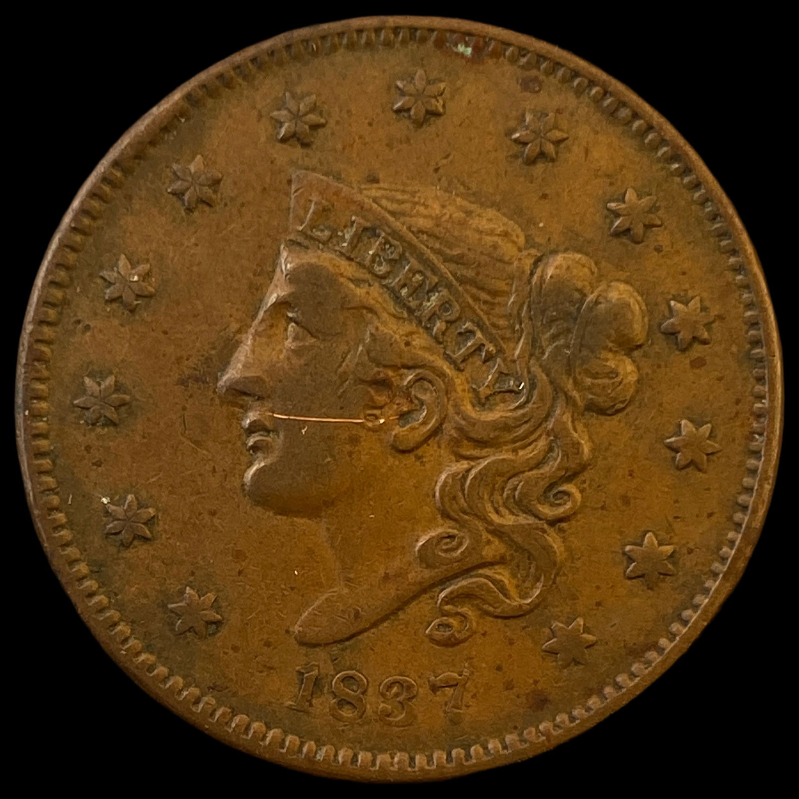 1837 Coronet Head Large Cent NEARLY UNCIRCULATED (1 of 2)