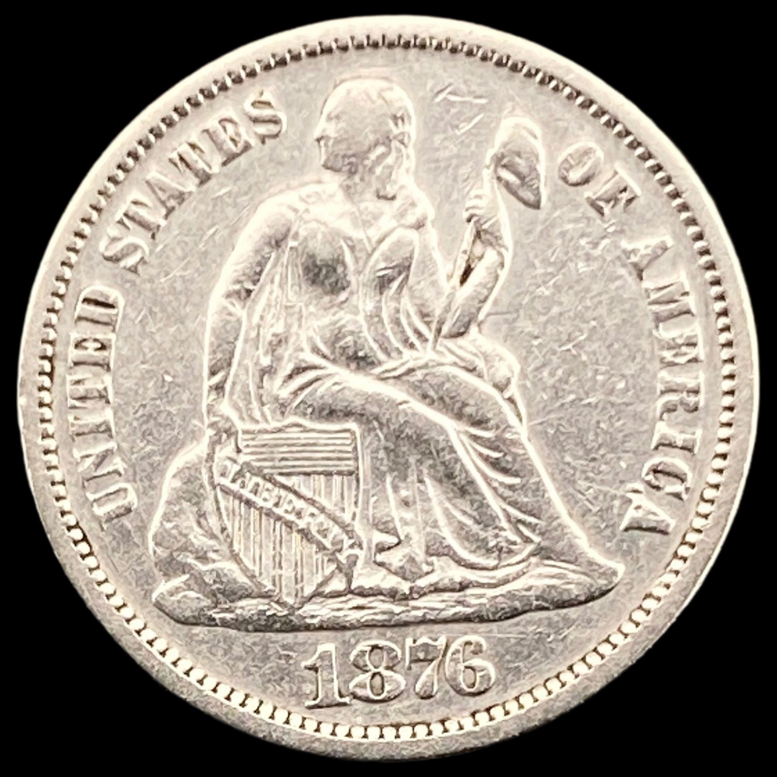 1876 Seated Liberty Dime NEARLY UNCIRCULATED (1 of 2)