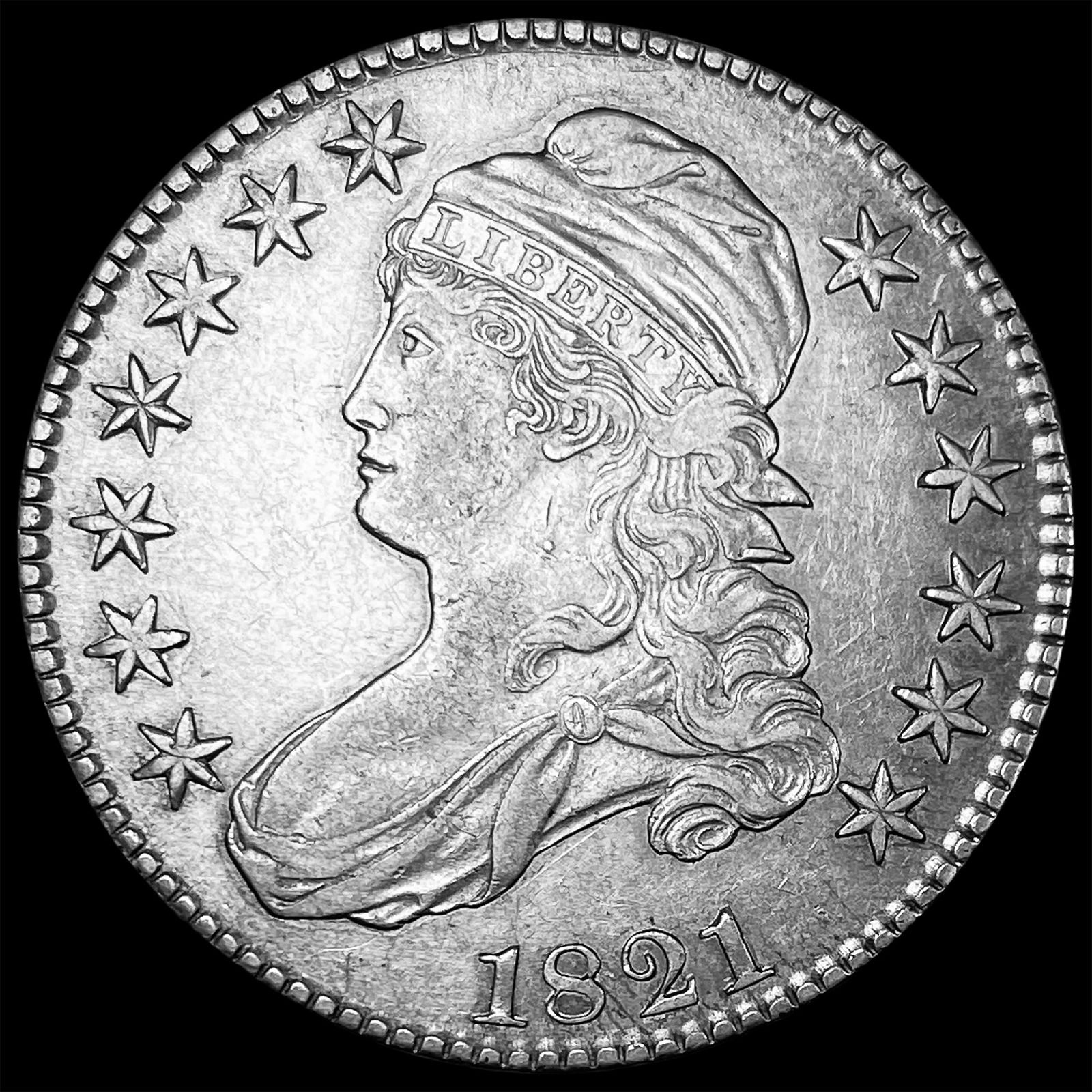 1821 Capped Bust Half Dollar CLOSELY  UNCIRCULATED (1 of 2)