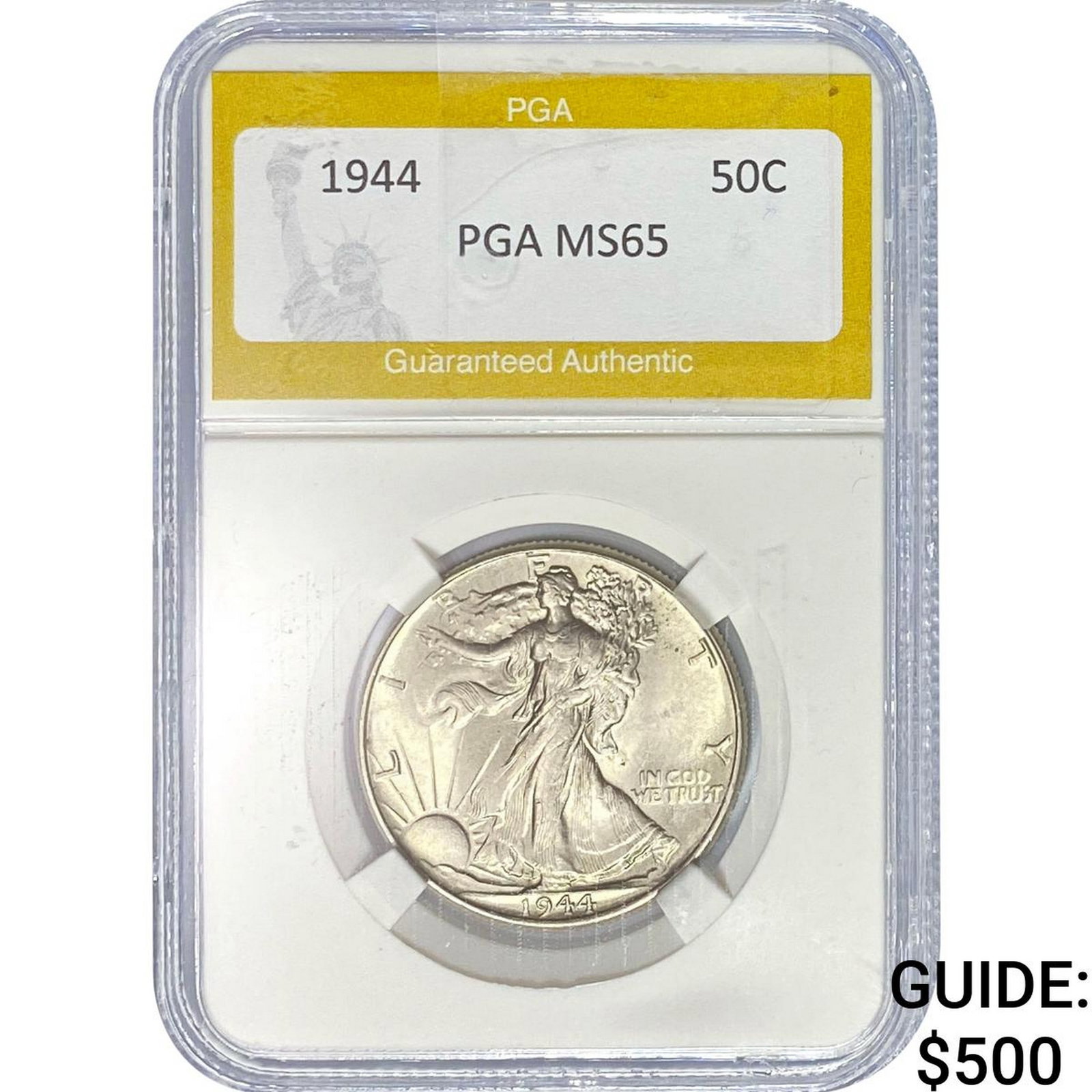 1944 Walking Liberty Half Dollar PGA MS65: 1944 Walking Liberty Half Dollar PGA MS65