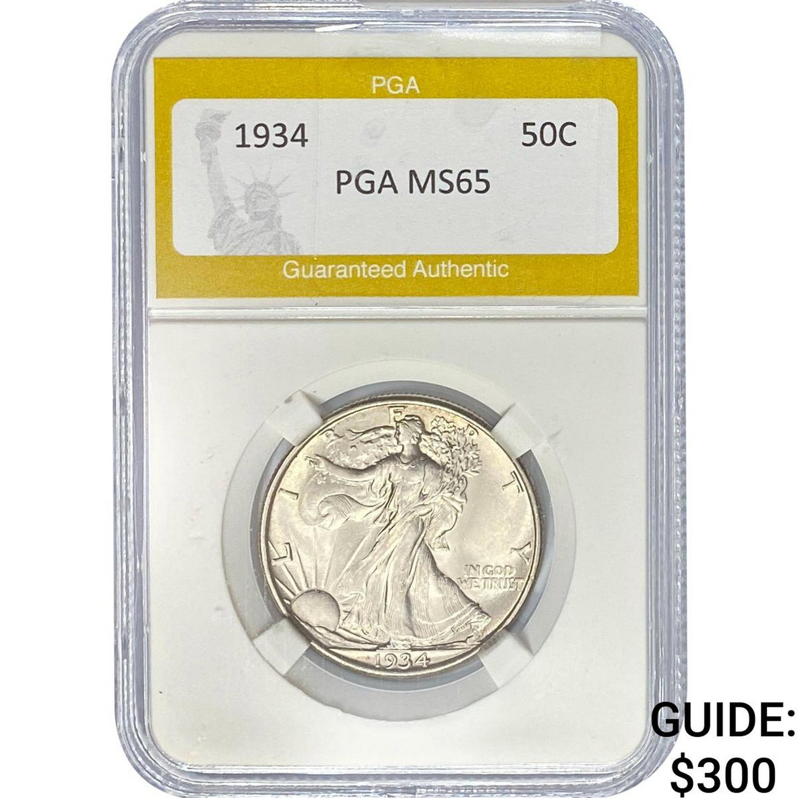 1934 Walking Liberty Half Dollar PGA MS65: 1934 Walking Liberty Half Dollar PGA MS65