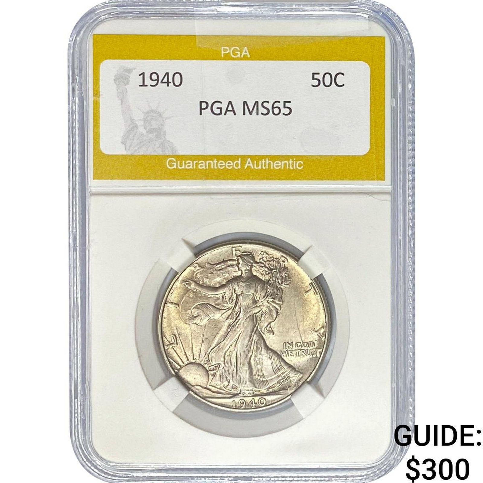 1940 Walking Liberty Half Dollar PGA MS65: 1940 Walking Liberty Half Dollar PGA MS65