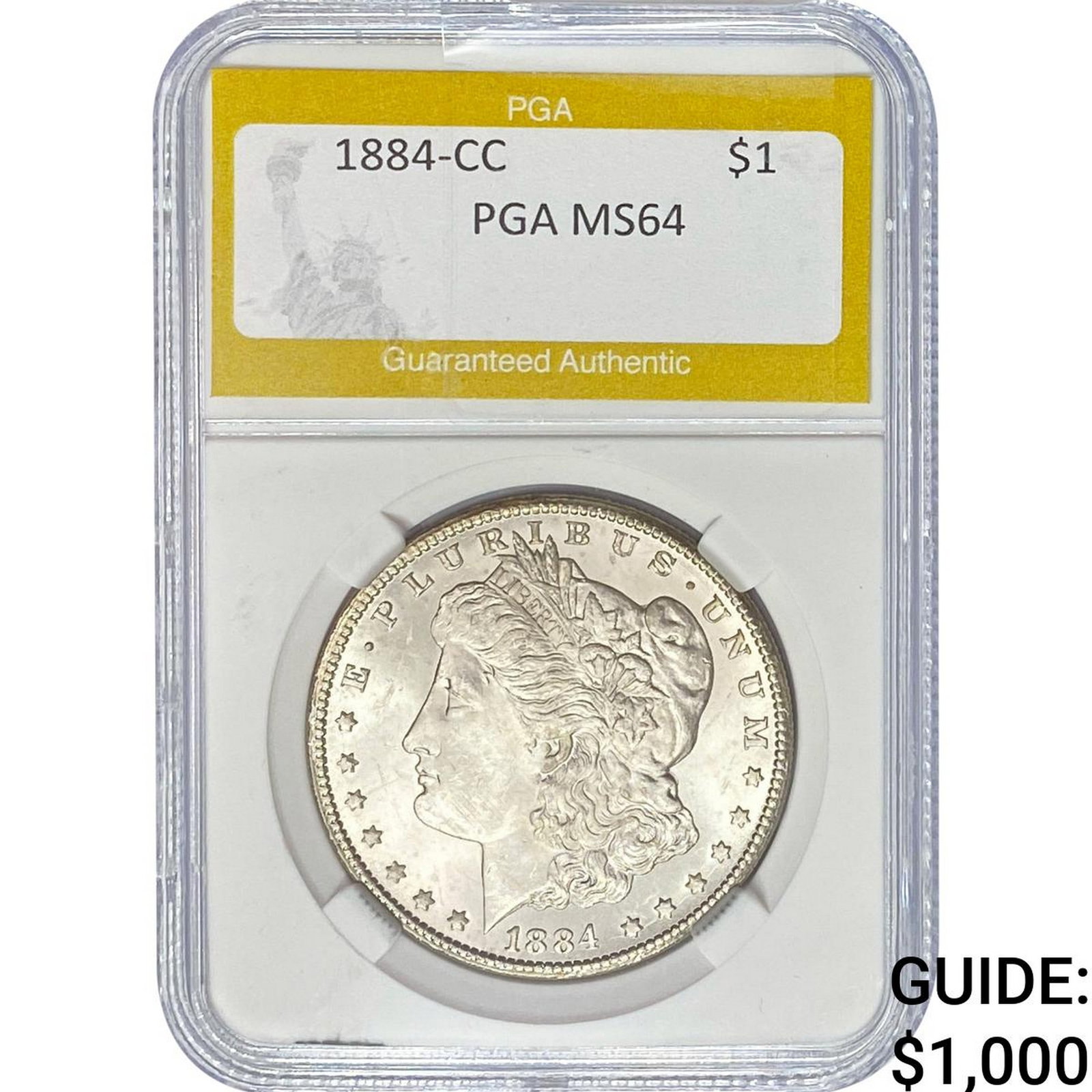 1884-CC Morgan Silver Dollar PGA MS64: 1884-CC Morgan Silver Dollar PGA MS64