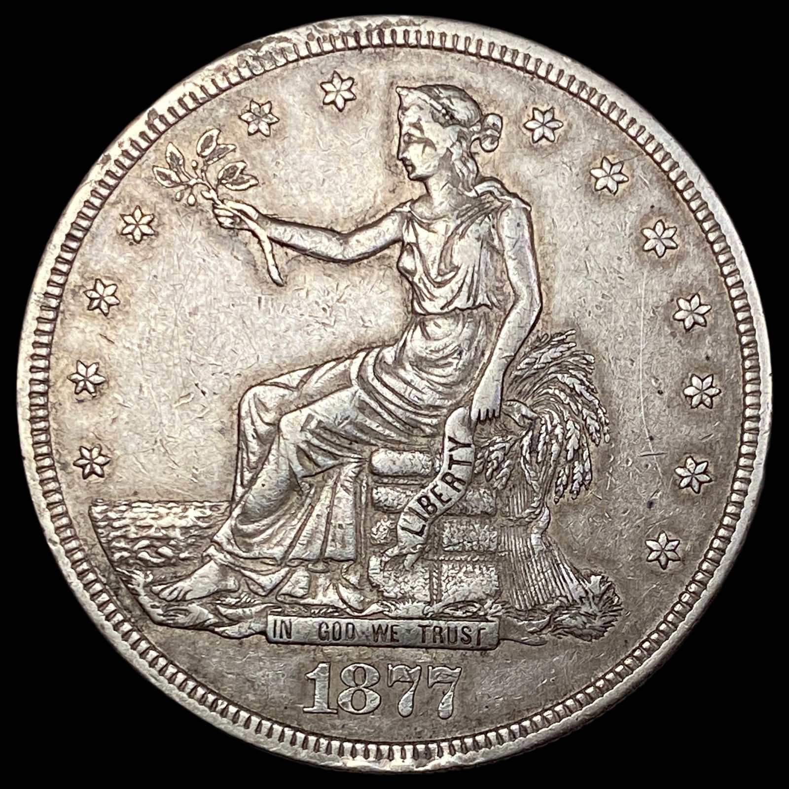 1877-S Silver Trade Dollar NEARLY  UNCIRCULATED (1 of 2)