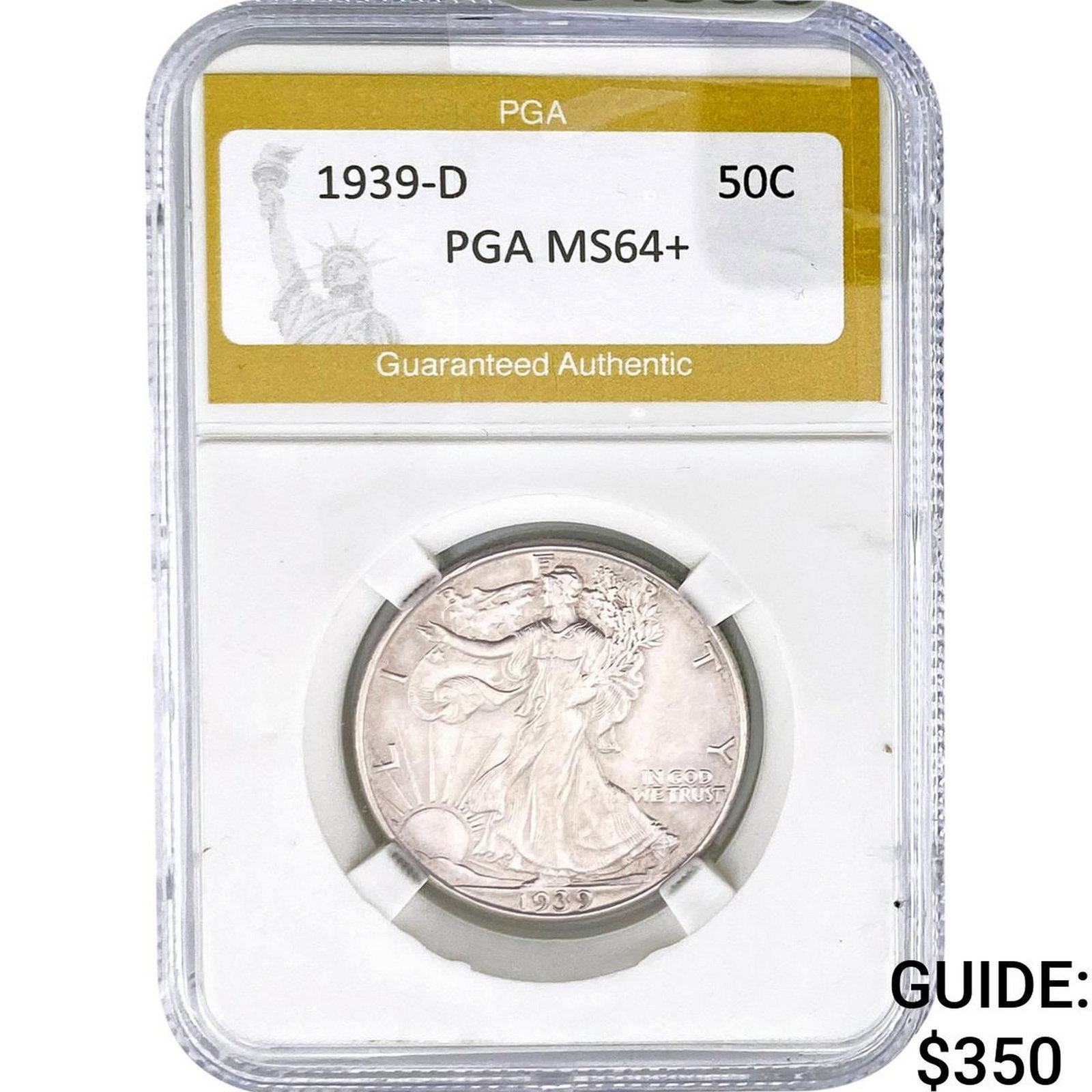 1939-D Walking Liberty Half Dollar PGA MS64+: 1939-D Walking Liberty Half Dollar PGA MS64+