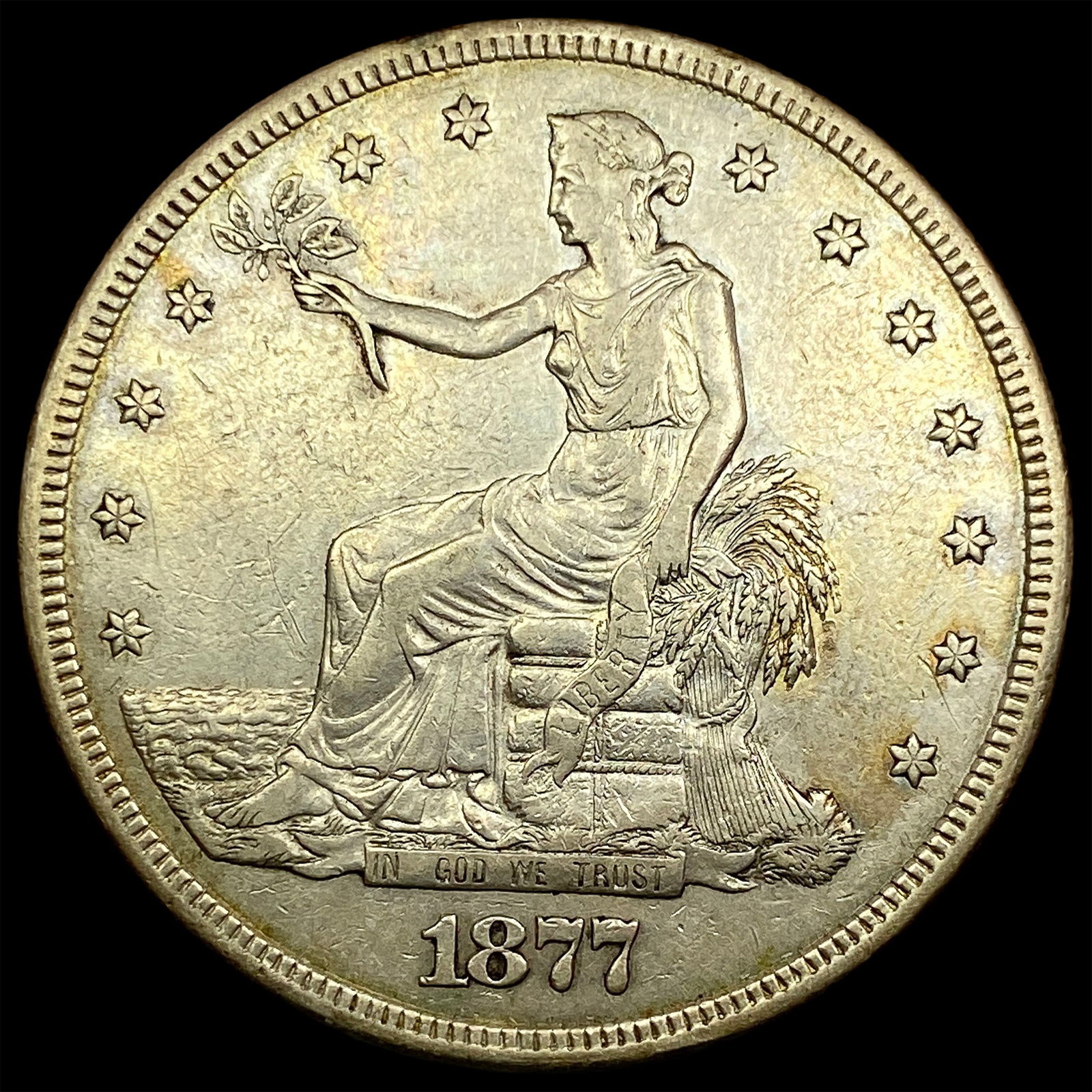 1877-S Silver Trade Dollar NEARLY  UNCIRCULATED (1 of 2)