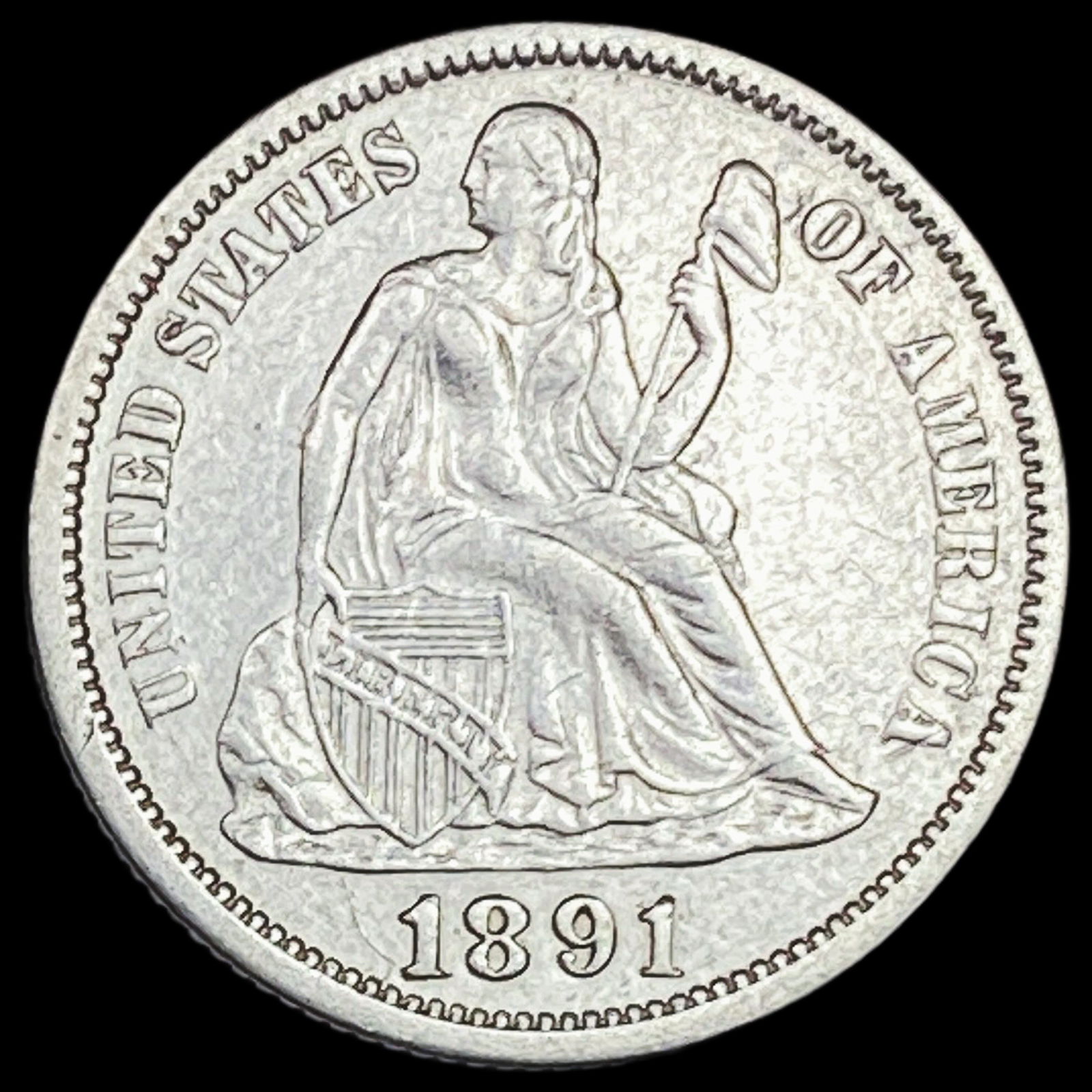 1891 Seated Liberty Dime CLOSELY UNCIRCULATED (1 of 2)