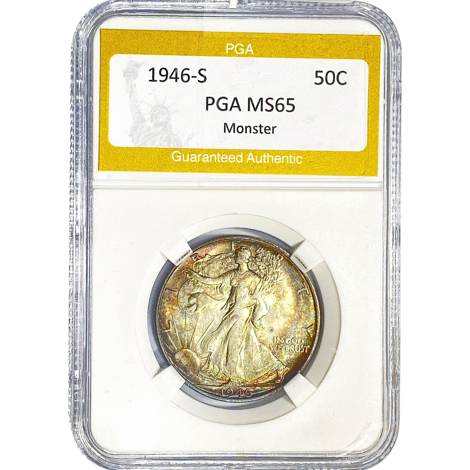 1946-D Walking Liberty Half Dollar PGA MS65: 1946-D Walking Liberty Half Dollar PGA MS65