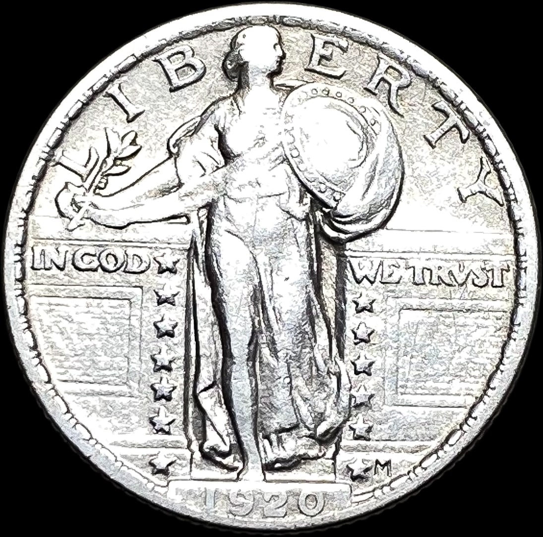 1920 Standing Liberty Silver Quarter NEARLY UNCIRCULATED: 1920 Standing Liberty Silver Quarter NEARLY UNCIRCULATED