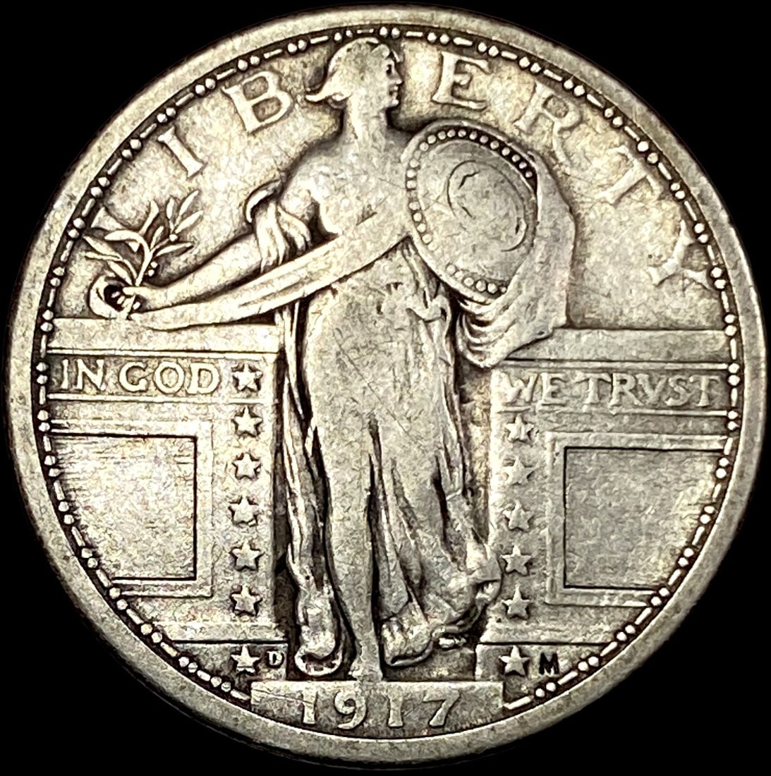 1917-D Type 1 Standing Liberty Quarter  LIGHTLY CIRCULATED (1 of 2)