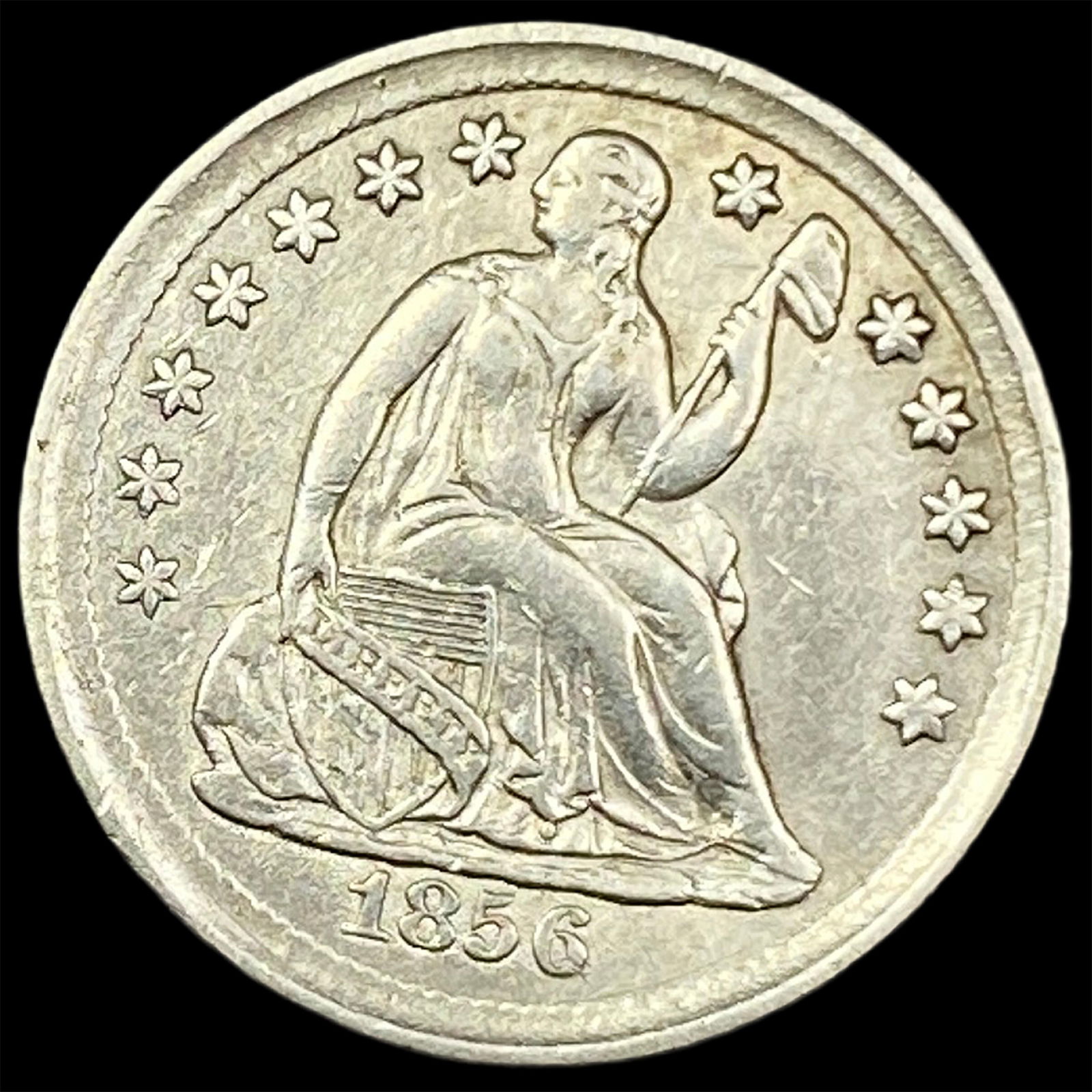 1856 Seated Liberty Silver Half Dime CLOSELY  UNCIRCULATED (1 of 2)