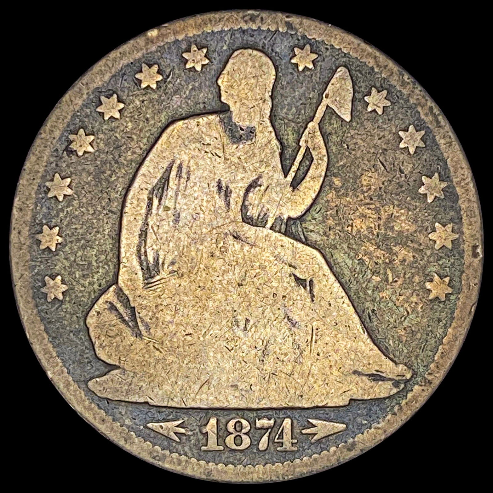 1874 Seated Liberty Half Dollar NICELY  CIRCULATED (1 of 2)