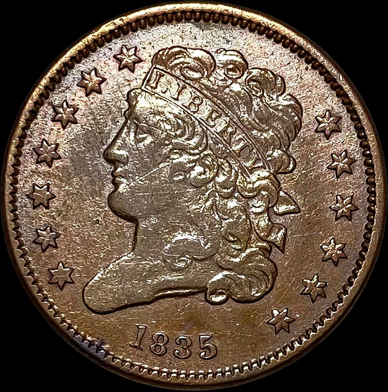 1835 Braided Hair Half Cent NEARLY  UNCIRCULATED (1 of 2)