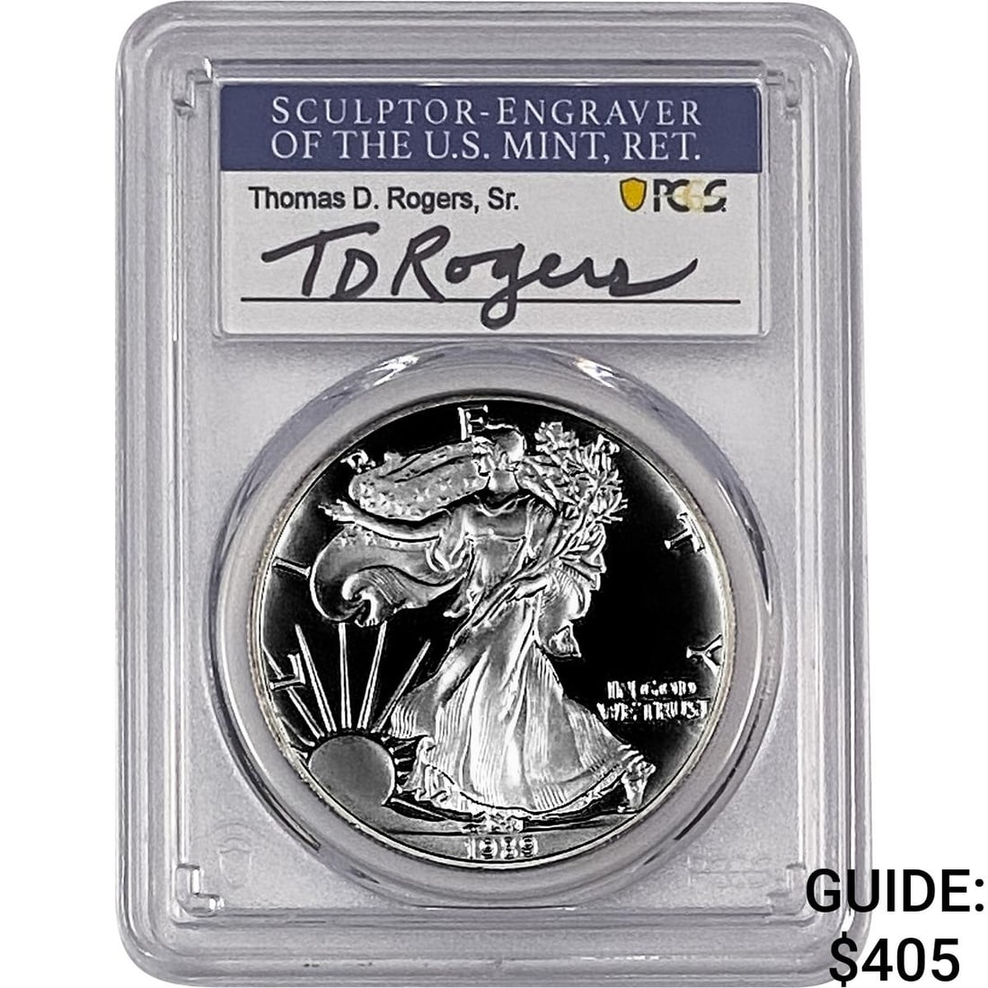 1989-S Silver Eagle PCGS PR70 DCAM Thomas D Rogers (1 of 2)