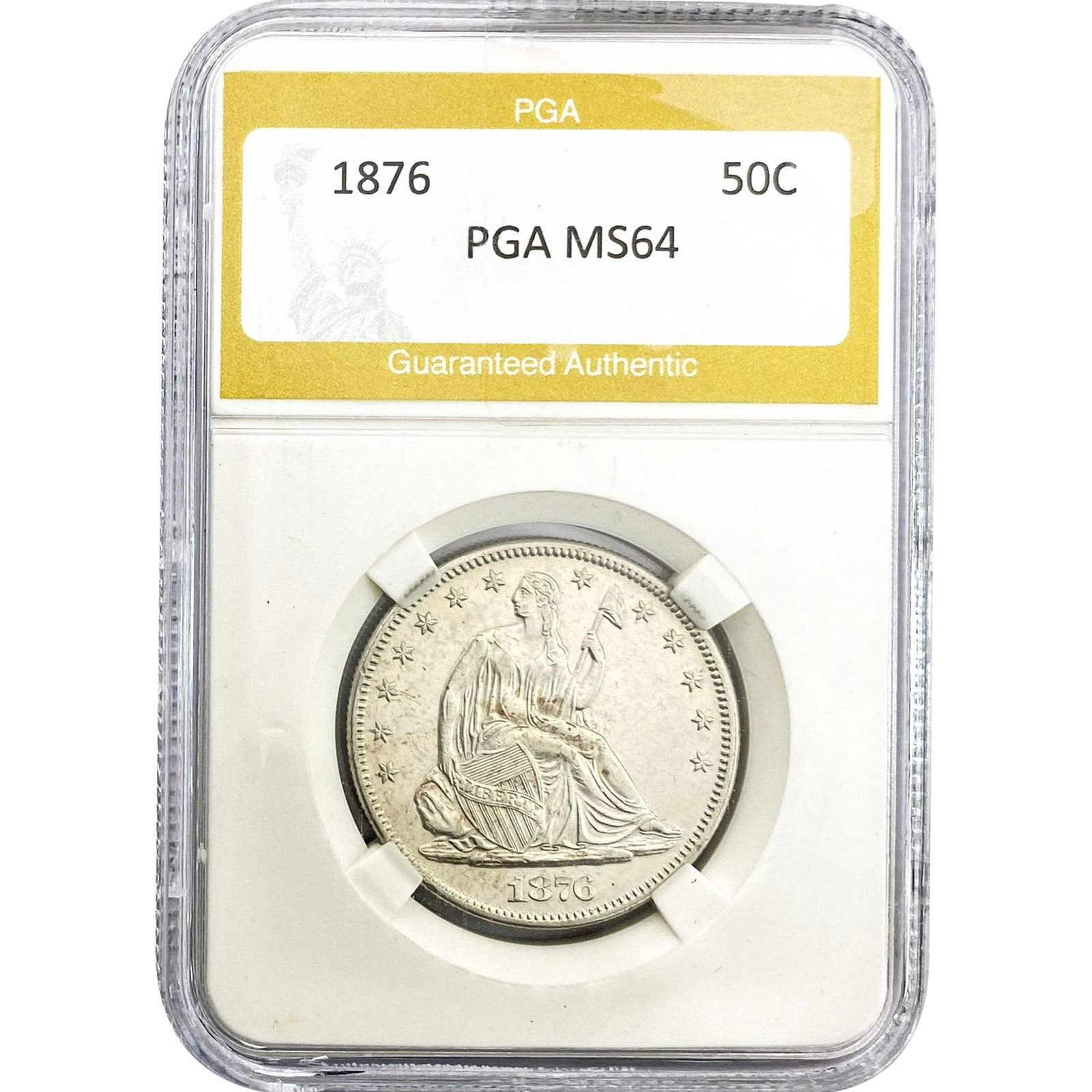 1876 Seated Liberty Half Dollar PGA MS64 (1 of 2)