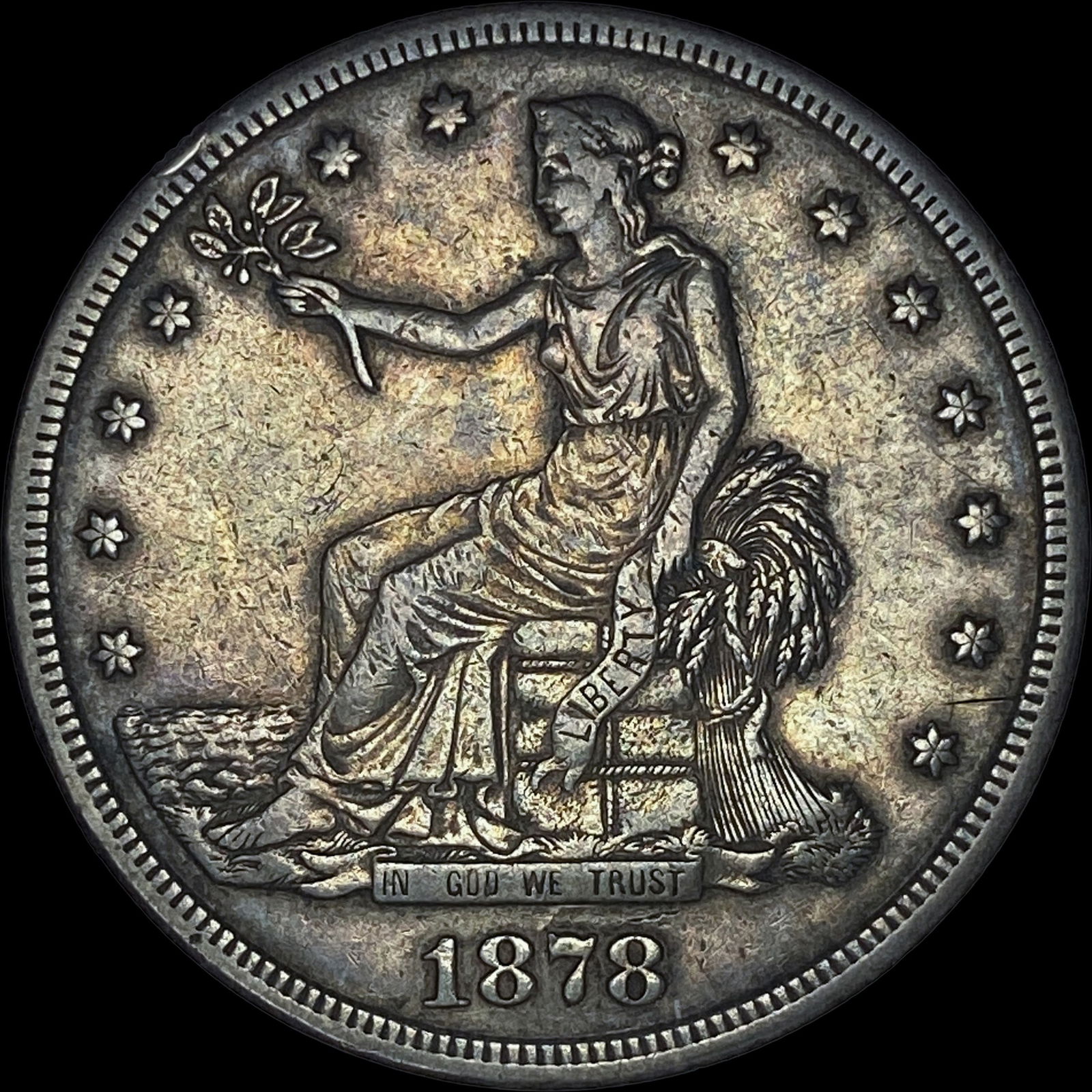 1878-S Silver Trade Dollar NEARLY  UNCIRCULATED (1 of 2)
