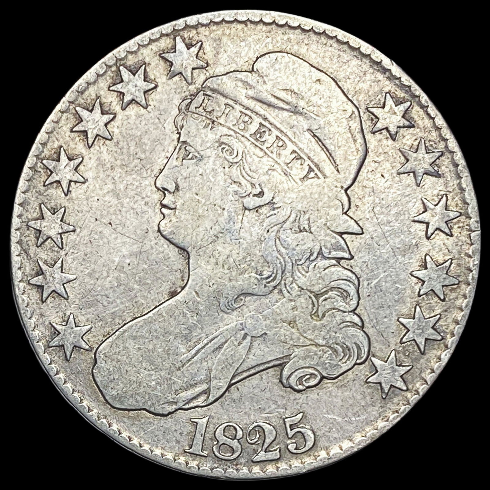 1825 Capped Bust Half Dollar LIGHTLY  CIRCULATED (1 of 2)