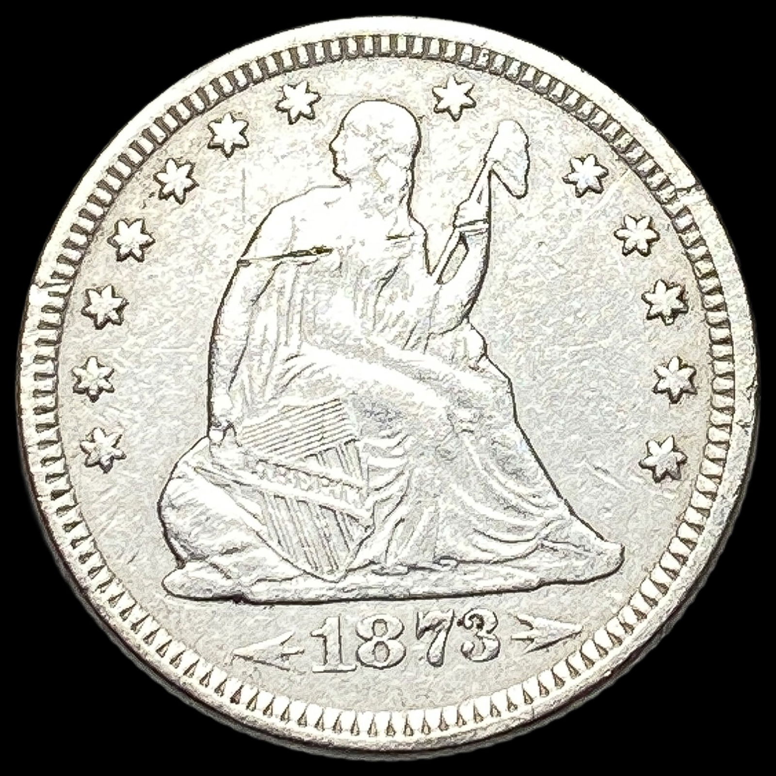 1873 Arrows Seated Liberty Quarter HIGH GRADE (1 of 2)