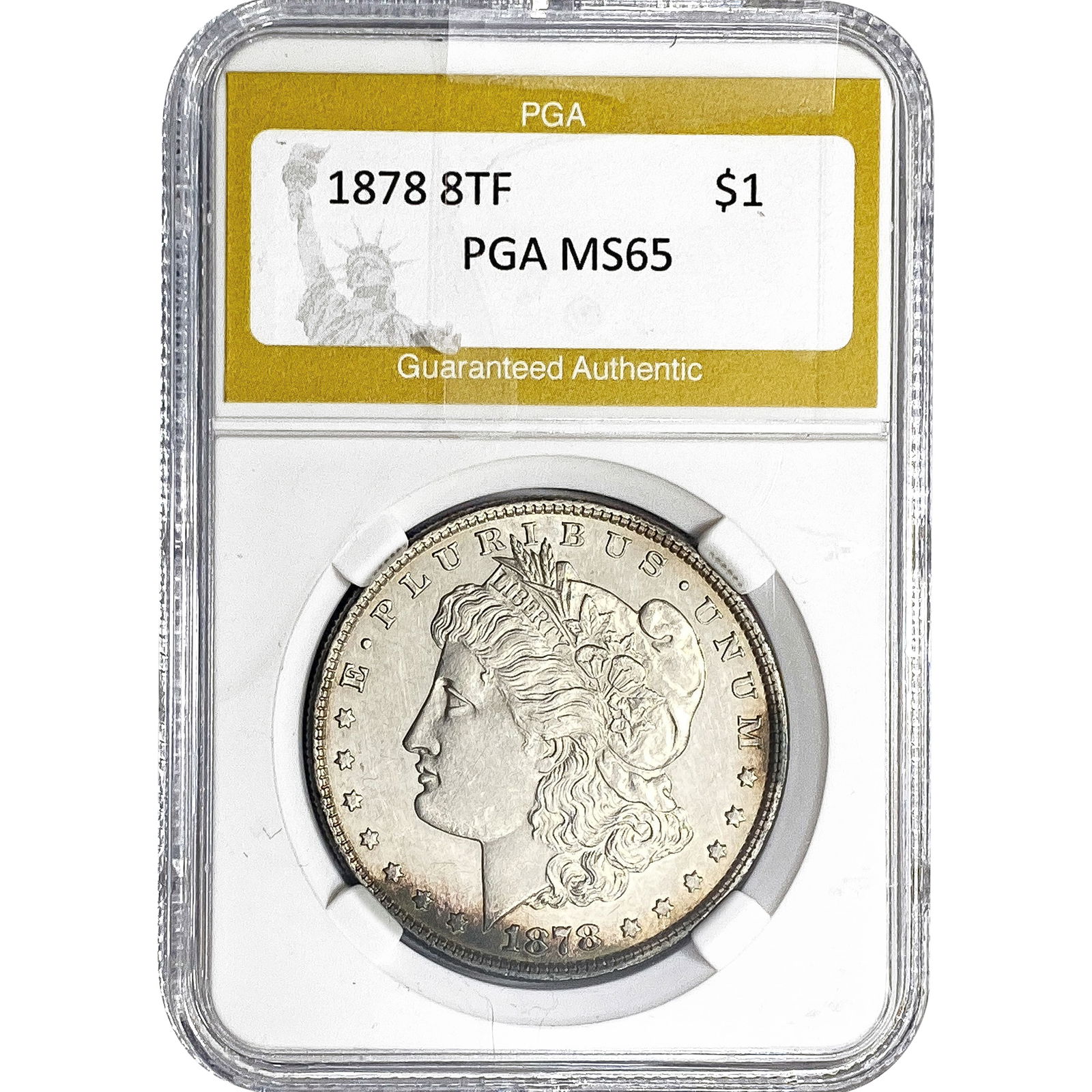 1878 Morgan Silver Dollar PGA MS65 8TF (1 of 2)