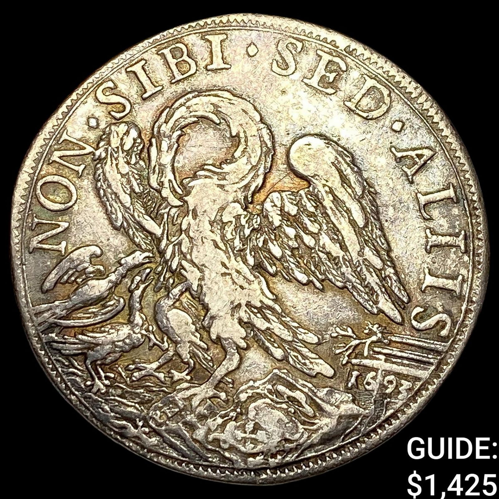 Papal States Inno. XII 1691-1700 Silver 1/2 Piastra NEARLY UNCIRCULATED: Papal States Inno. XII 1691-1700 Silver 1/2 Piastra NEARLY UNCIRCULATED