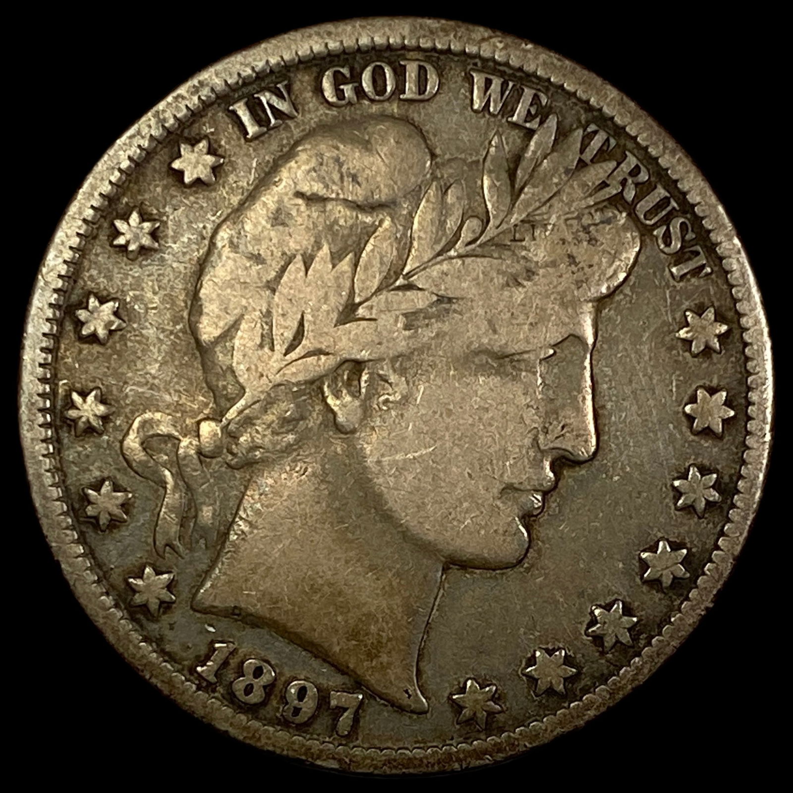 1897 Silver Barber Half Dollar LIGHTLY  CIRCULATED (1 of 2)