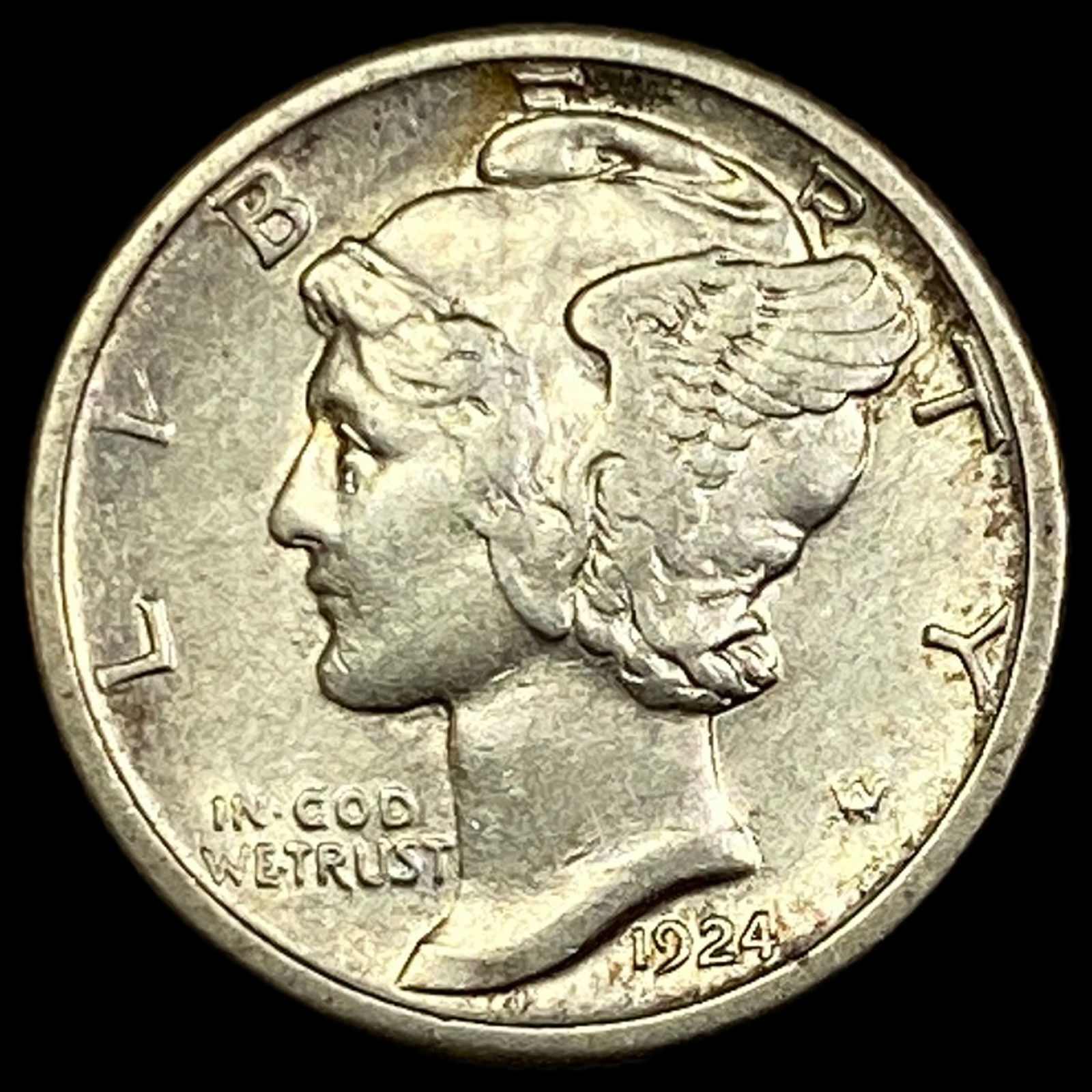 1924-S Silver Mercury Dime CLOSELY  UNCIRCULATED (1 of 2)