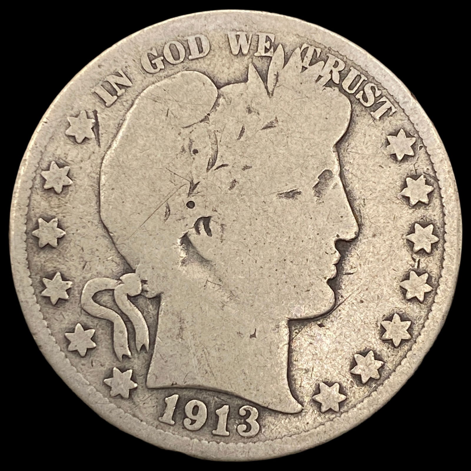 1913 Silver Barber Half Dollar NICELY  CIRCULATED (1 of 2)