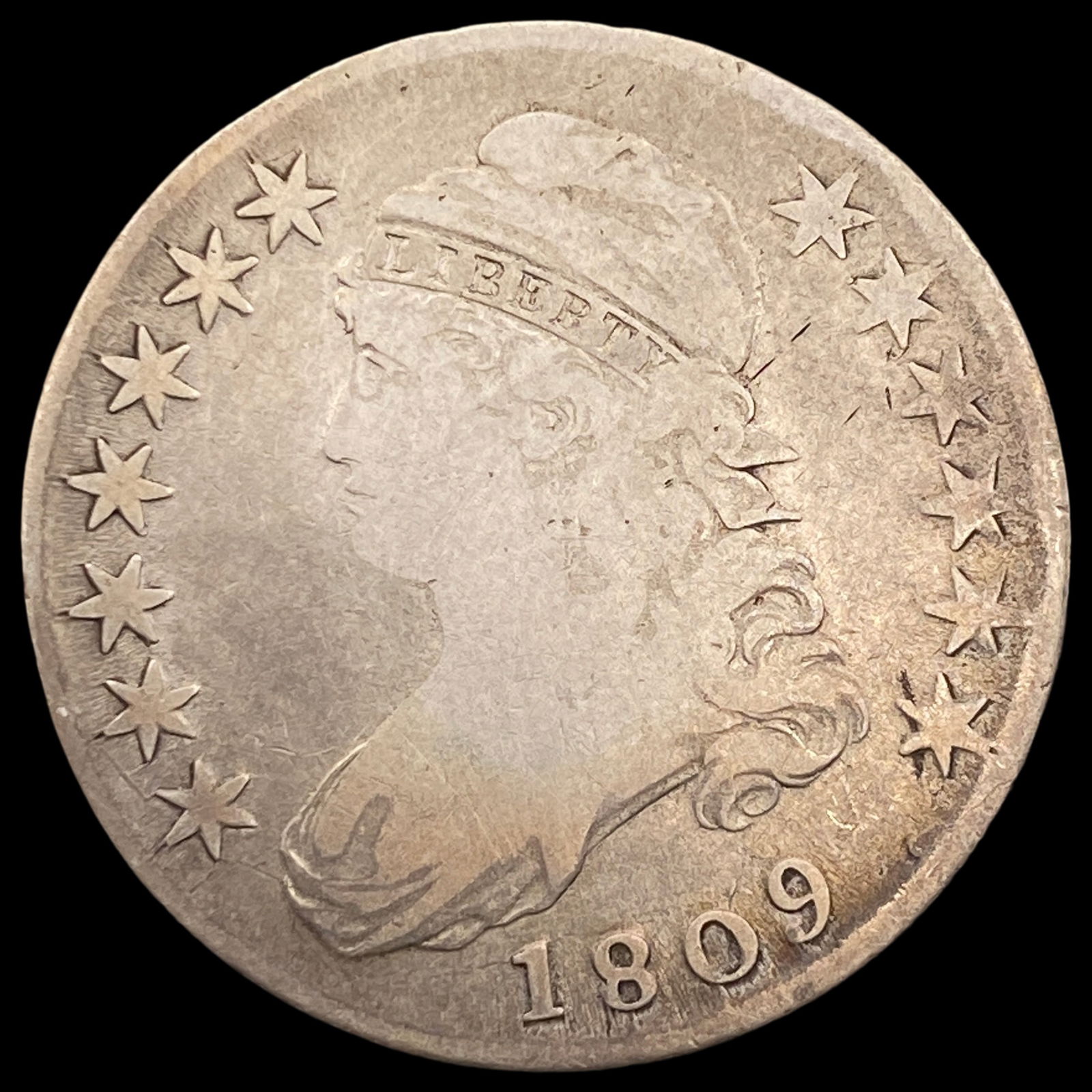 1809 Capped Bust Half Dollar NICELY  CIRCULATED (1 of 2)