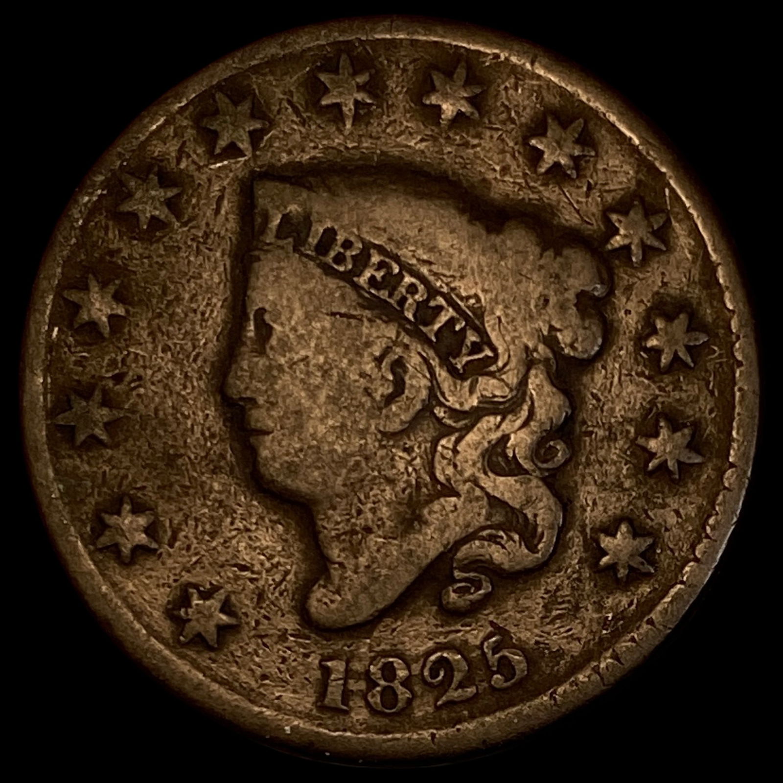 1825 Coronet Head Large Cent LIGHTLY  CIRCULATED (1 of 2)