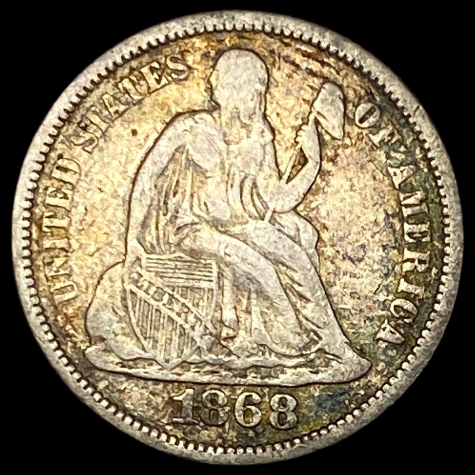1868 Seated Liberty Dime LIGHTLY CIRCULATED: 1868 Seated Liberty Dime LIGHTLY CIRCULATED
