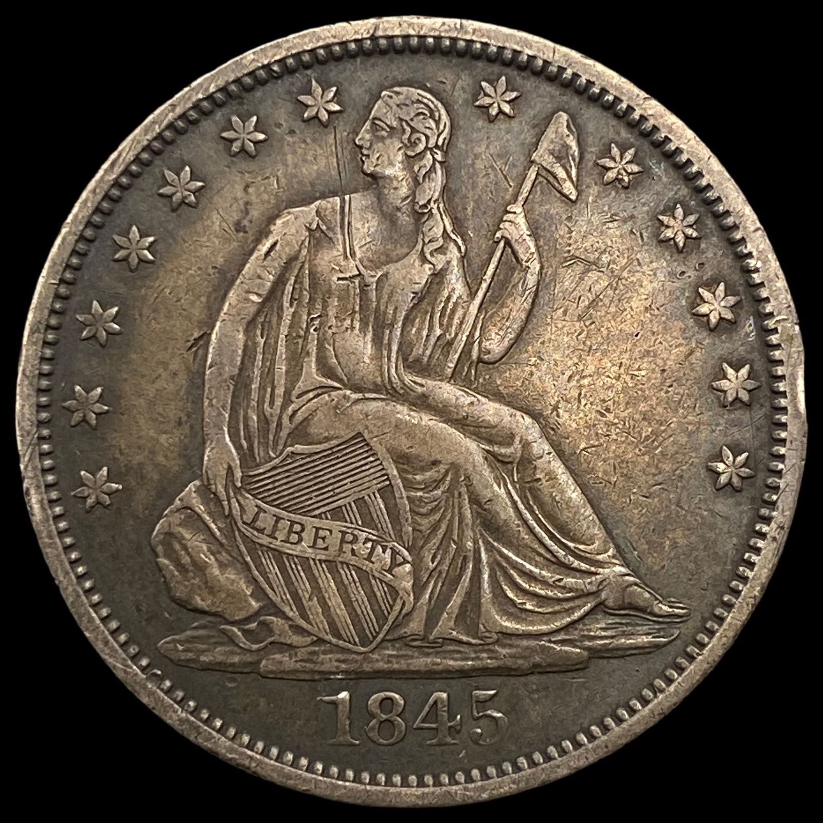 1845-O Seated Liberty Half Dollar NEARLY  UNCIRCULATED (1 of 2)