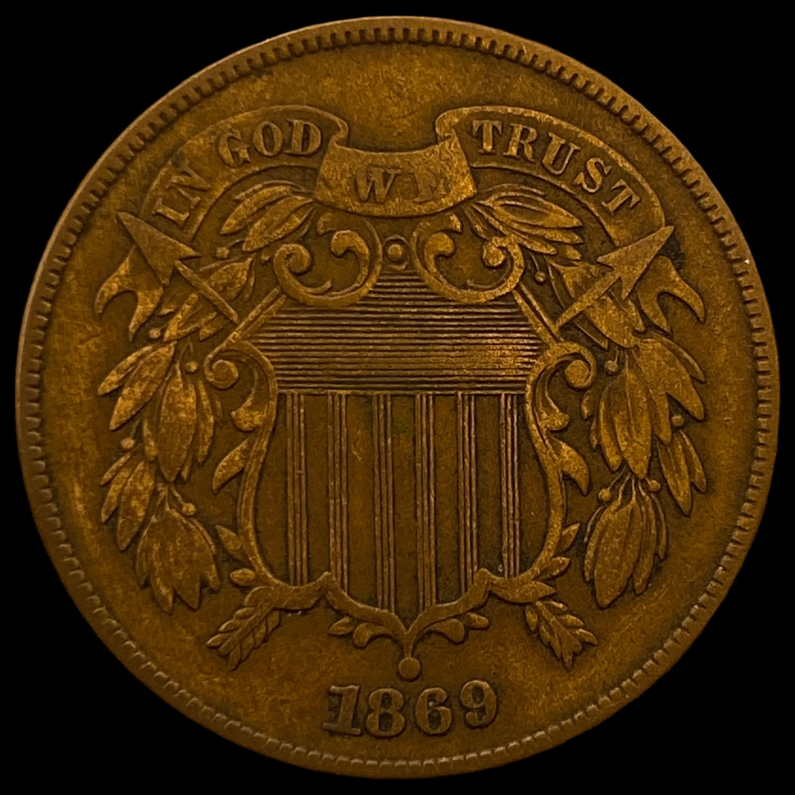 1869 Two-Cent Piece LIGHTLY CIRCULATED (1 of 2)