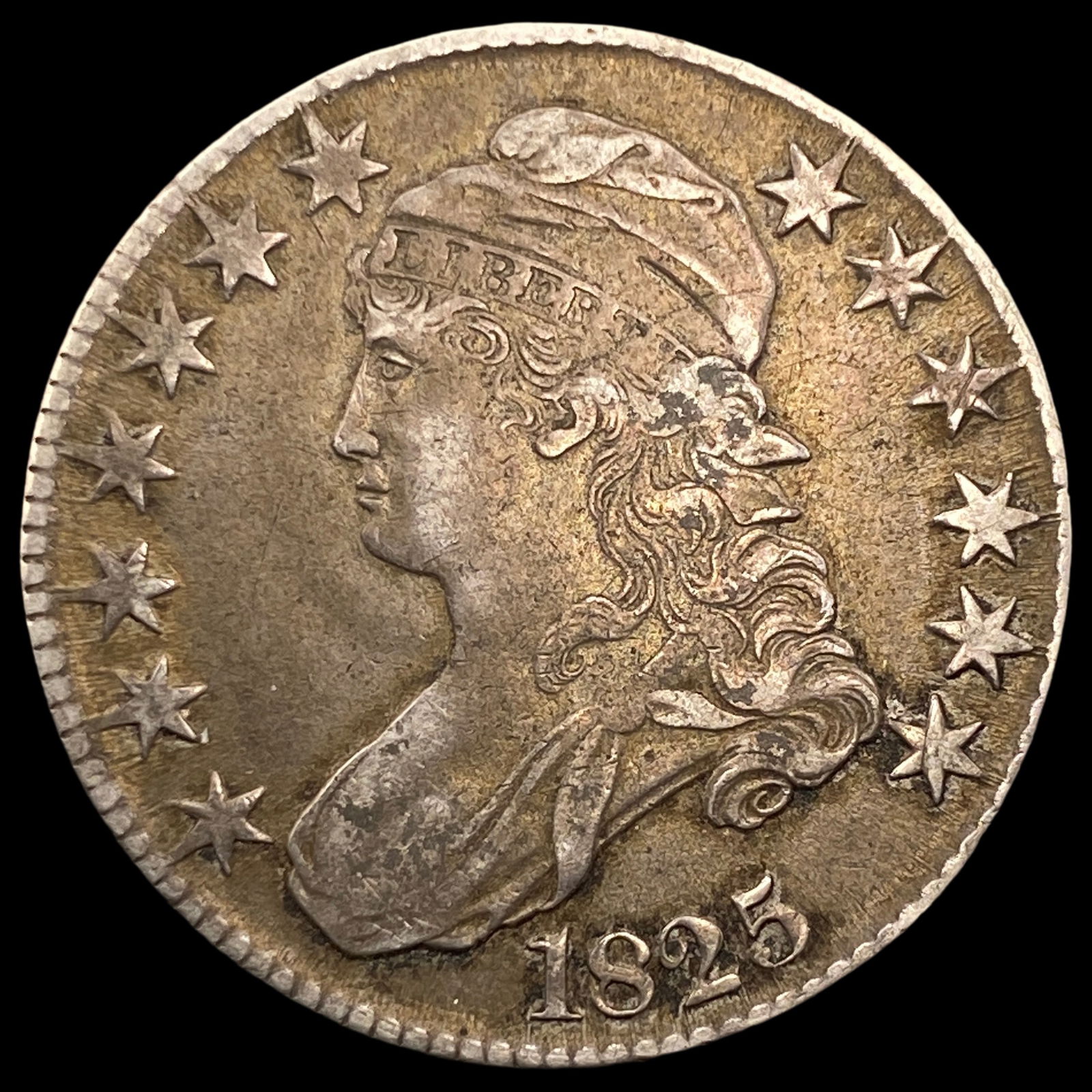 1825 Capped Bust Half Dollar NEARLY UNCIRCULATED: 1825 Capped Bust Half Dollar NEARLY UNCIRCULATED