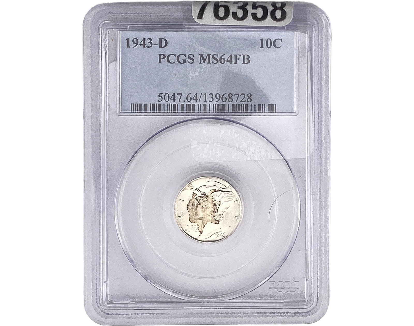 1943-D Mercury Silver Dime PCGS MS64 FB (1 of 2)
