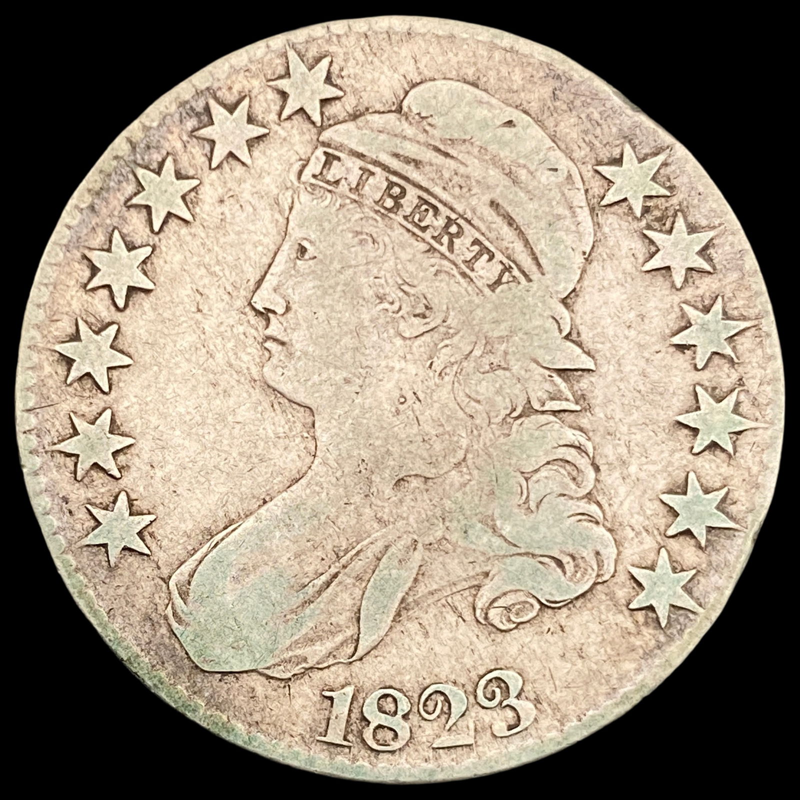 1823 Capped Bust Half Dollar LIGHTLY  CIRCULATED (1 of 2)