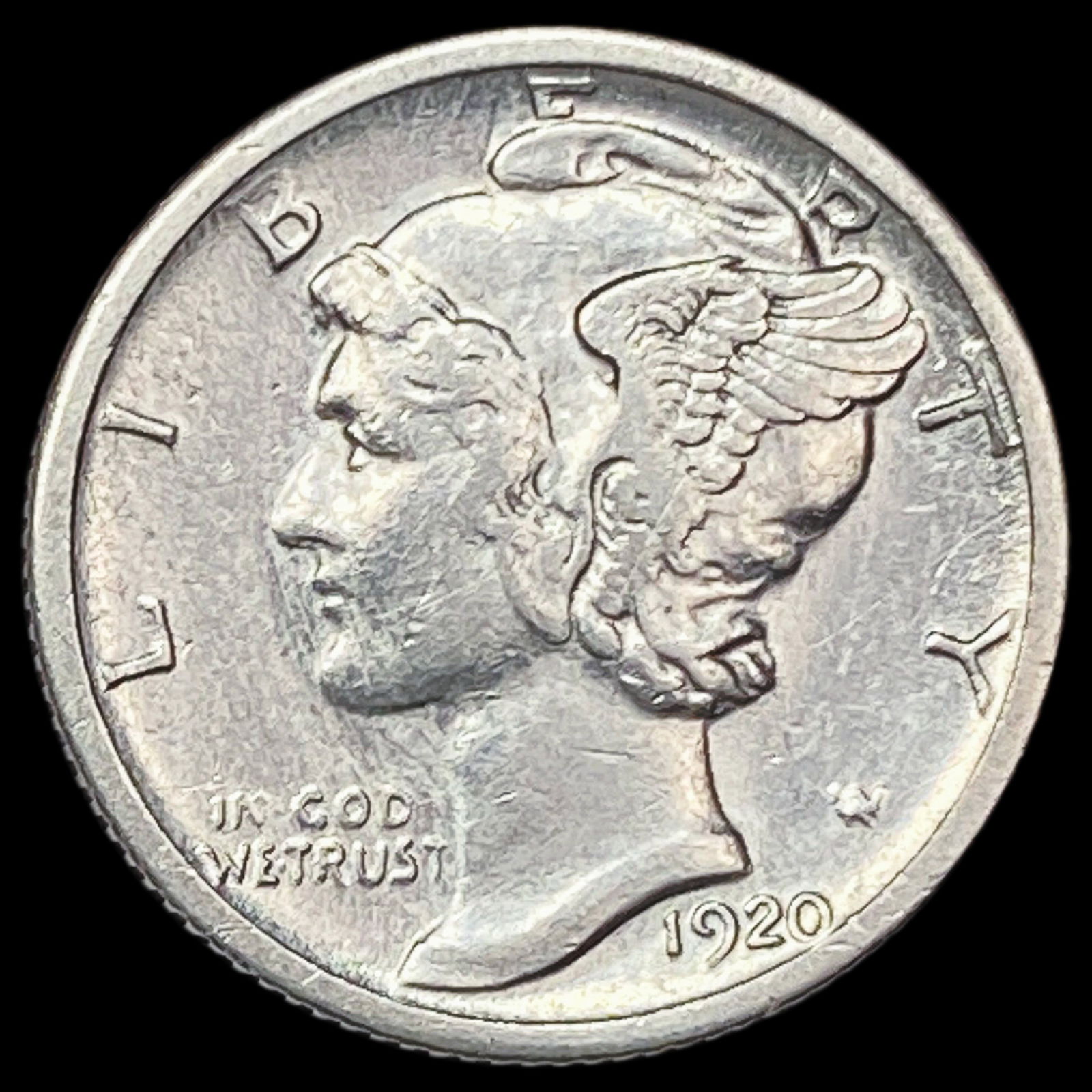1920-S Silver Mercury Dime CLOSELY  UNCIRCULATED (1 of 2)