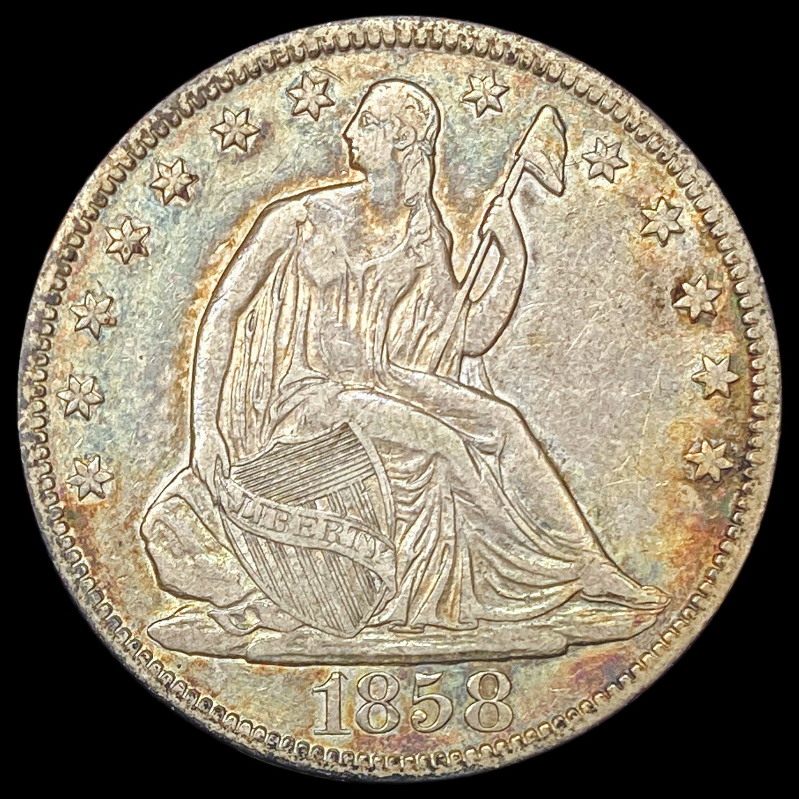 1858-O Seated Liberty Half Dollar NEARLY  UNCIRCULATED (1 of 2)