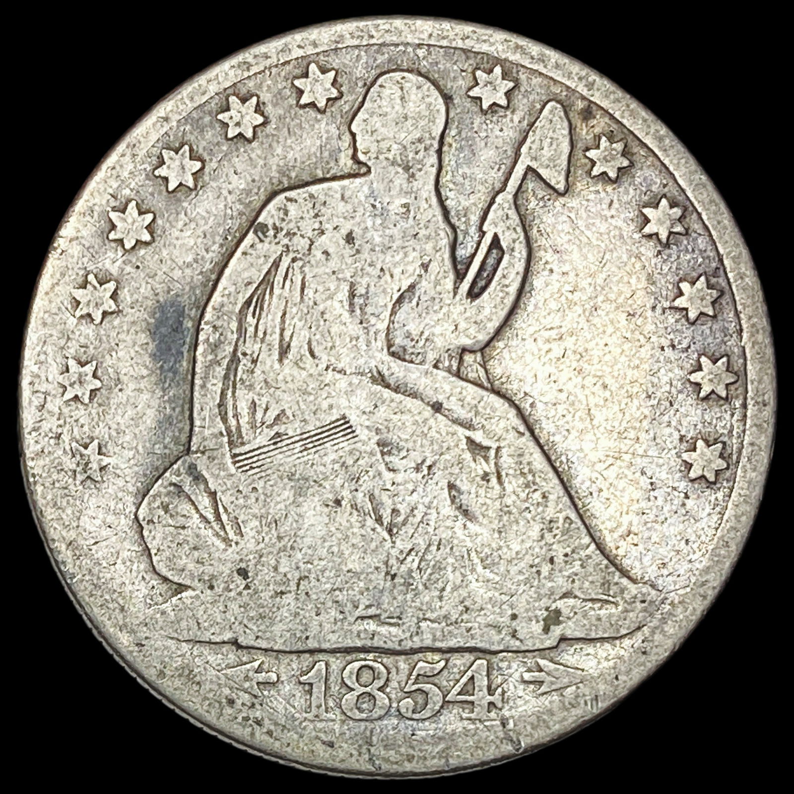 1854-O Arrows Seated Liberty Half Dollar  NICELY CIRCULATED (1 of 2)