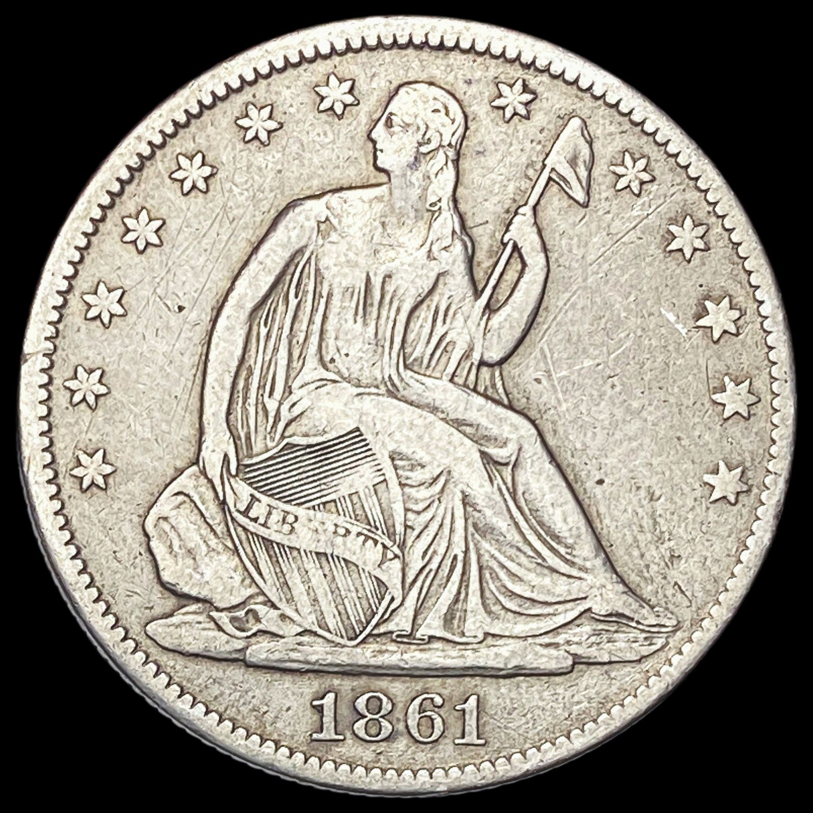 1861-O Seated Liberty Half Dollar NEARLY  UNCIRCULATED (1 of 2)