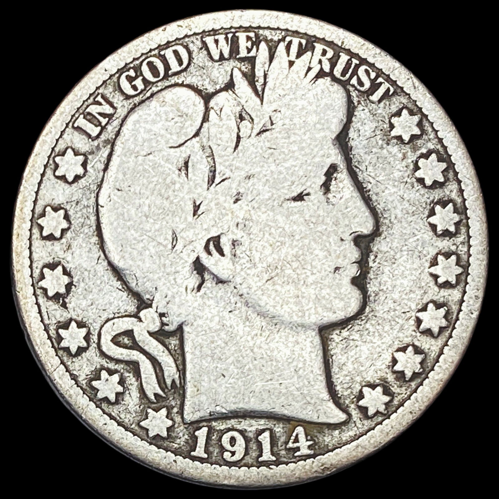 1914 Silver Barber Half Dollar NICELY  CIRCULATED (1 of 2)