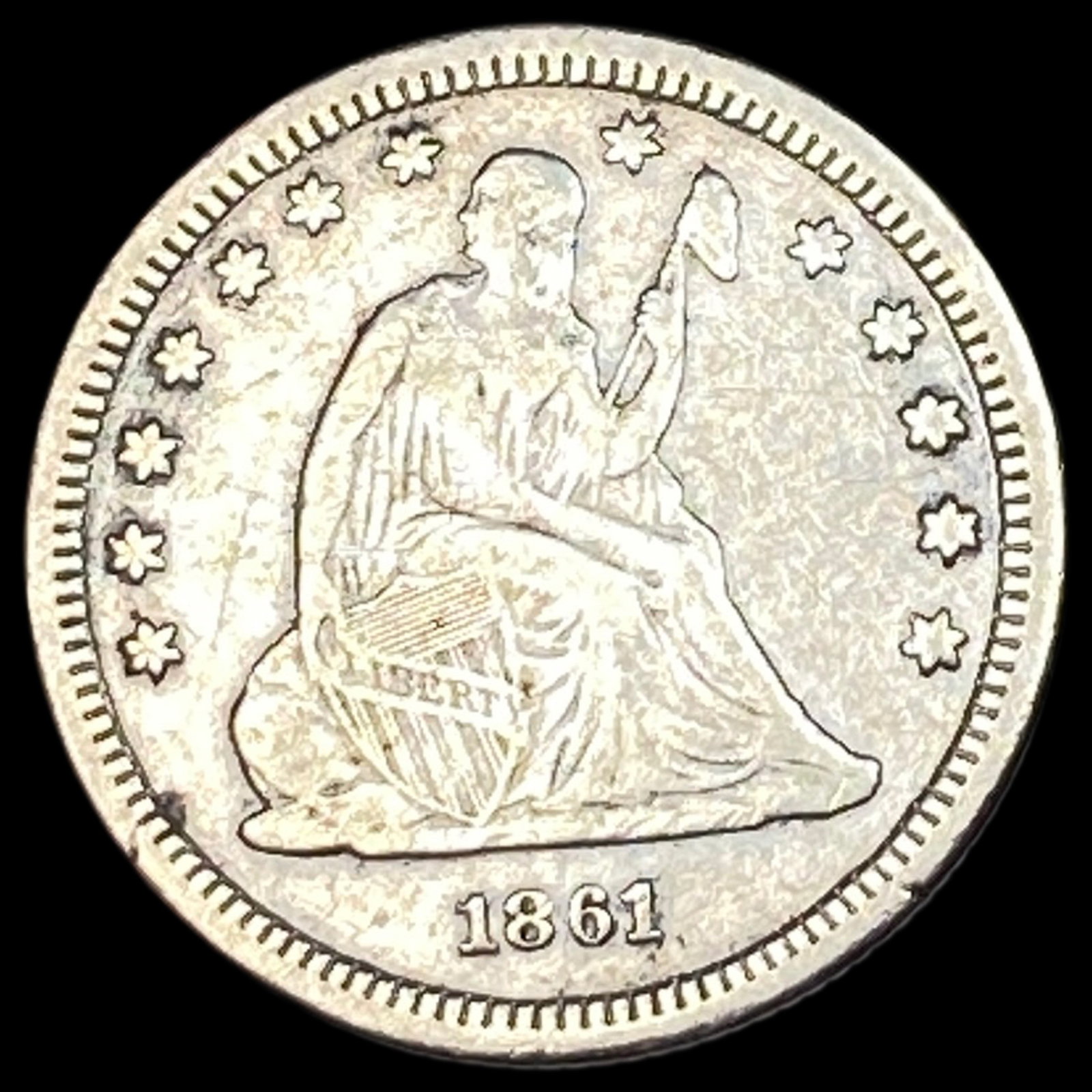 1861 Seated Liberty Quarter HIGH GRADE: 1861 Seated Liberty Quarter HIGH GRADE