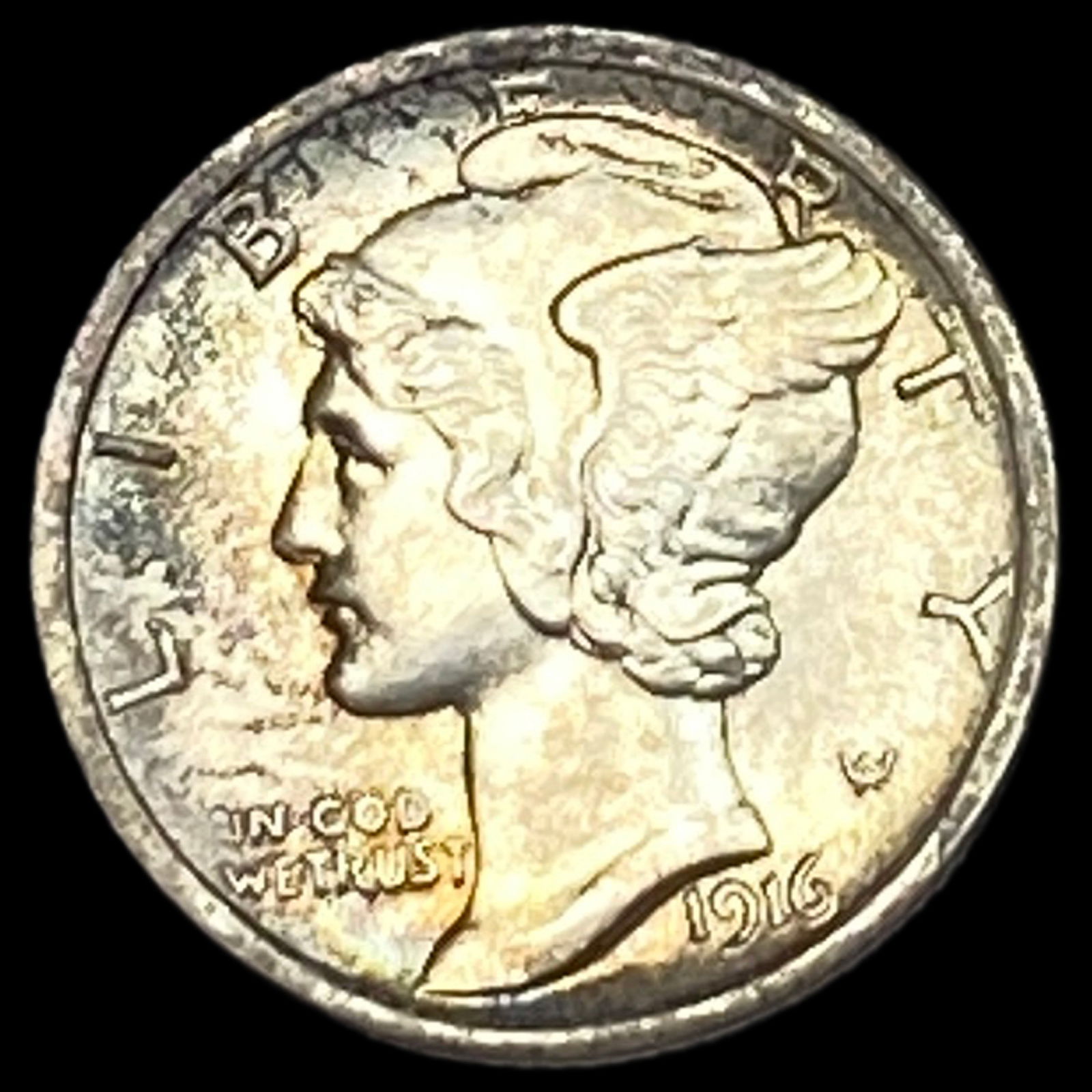 1916 Silver Mercury Dime CHOICE BU (1 of 2)