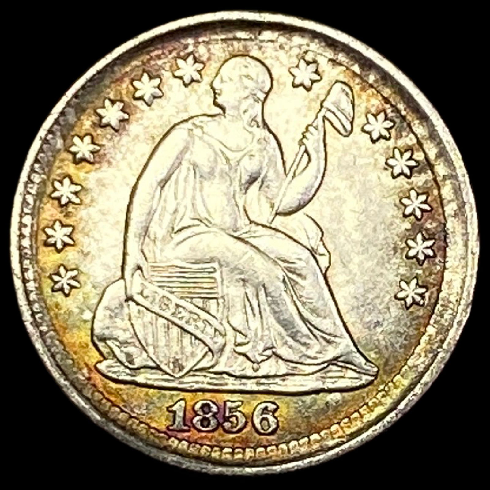 1856 Seated Liberty Half Dime CHOICE AU (1 of 2)