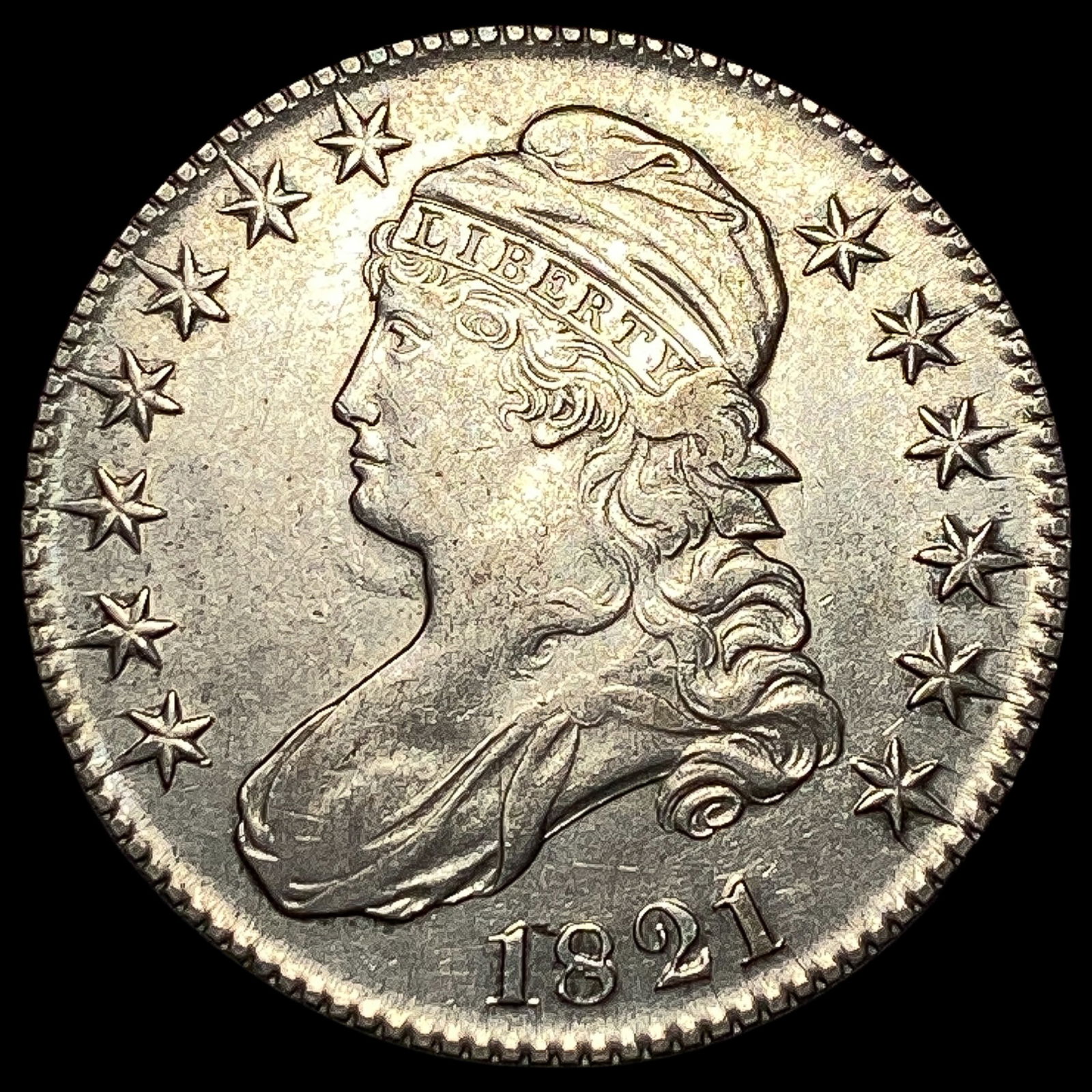 1821 Capped Bust Half Dollar CLOSELY UNCIRCULATED (1 of 2)