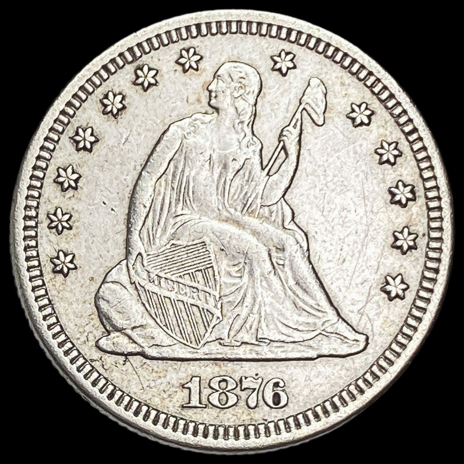 1876 Seated Liberty Quarter NEARLY UNCIRCULATED (1 of 2)