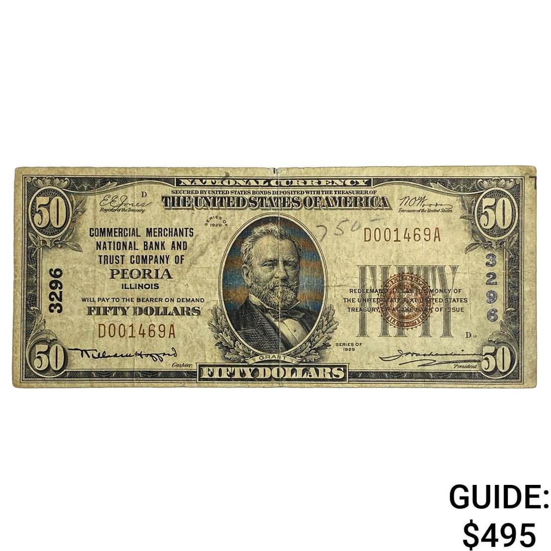 1929 $50 Federal Reserve Note - Brown Seal: 1929 $50 Federal Reserve Note - Brown Seal