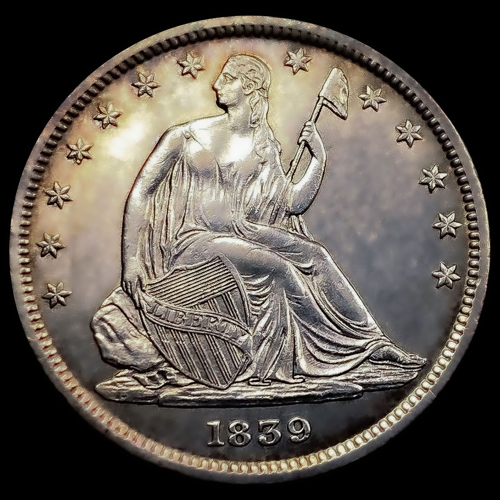 1839 Drapery Seated Liberty Half Dollar UNCIRCULATED (1 of 2)
