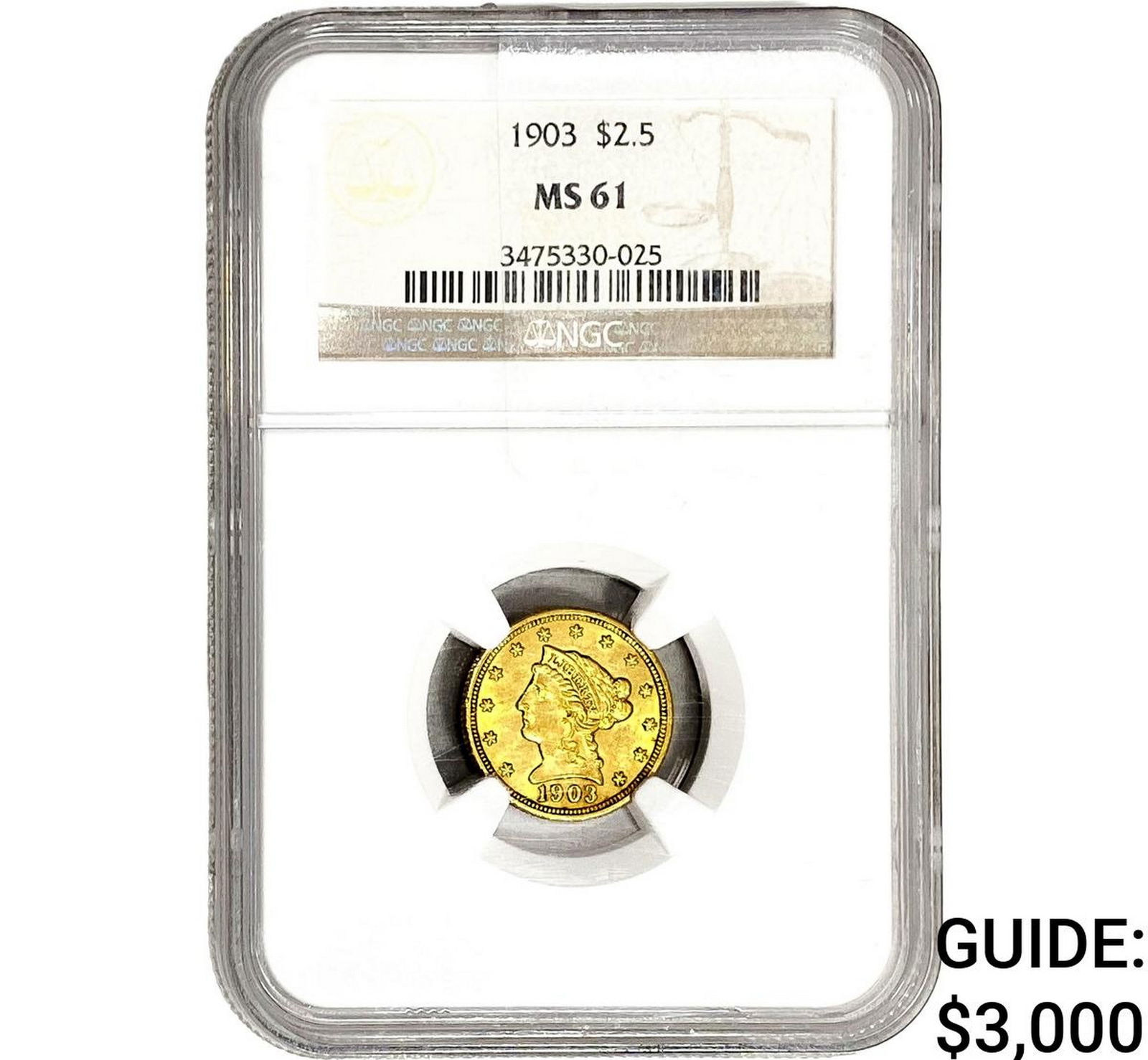 1903 $2.50 Gold Quarter Eagle NGC MS61 (1 of 2)
