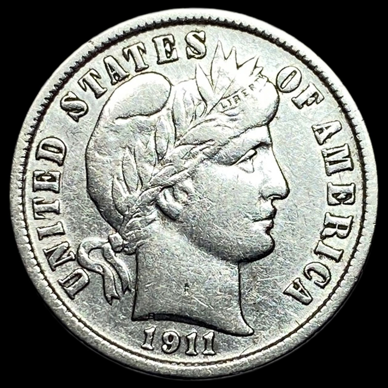 1911-D Silver Barber Dime NEARLY UNCIRCULATED (1 of 2)