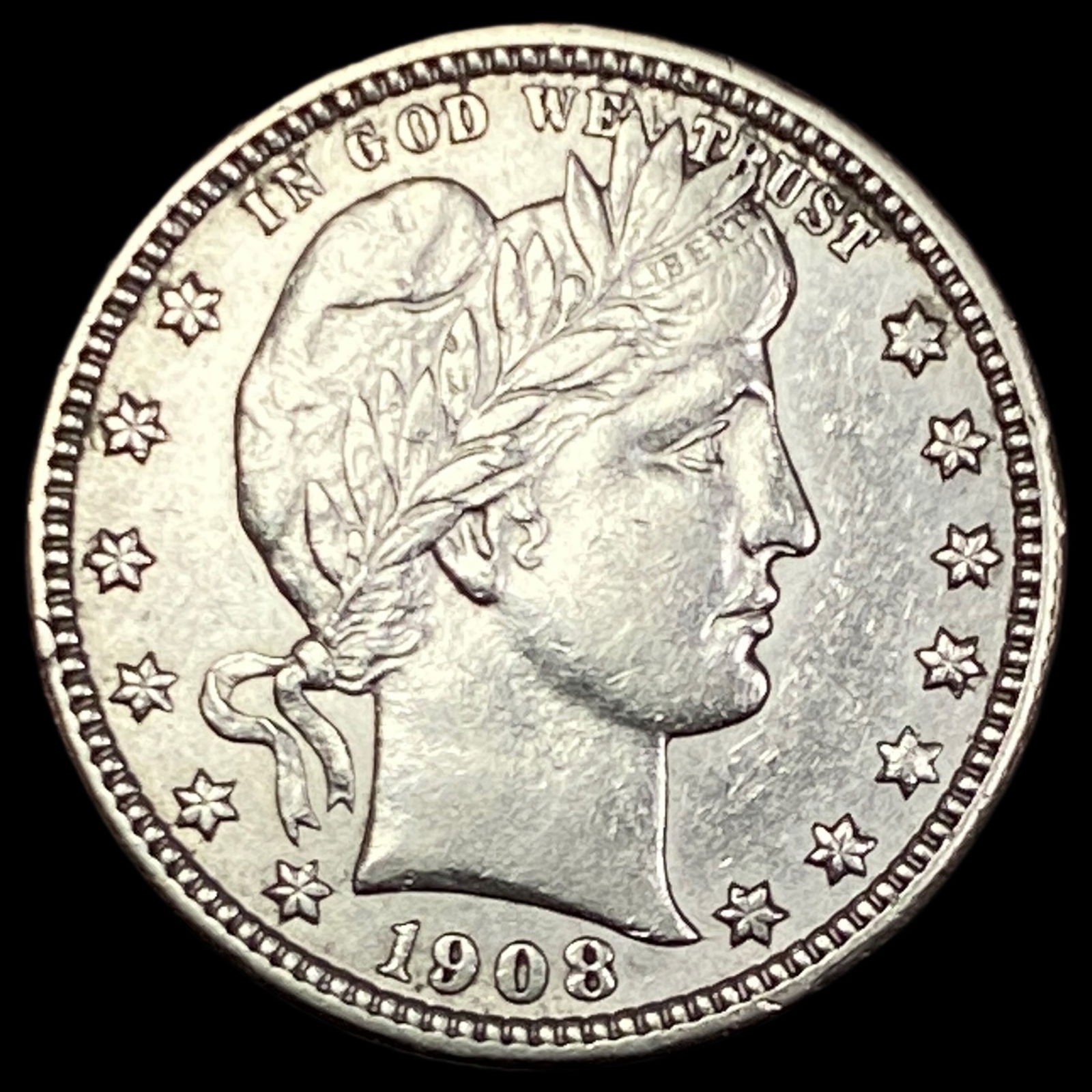 1908-D Silver Barber Quarter CLOSELY UNCIRCULATED (1 of 2)